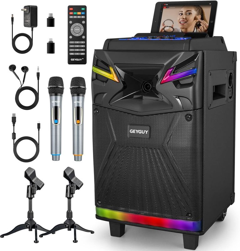 DSP Głośnik Karaoke 10&quot; z 2 Bezprzewodowymi Mikrofonami GTSK10-1