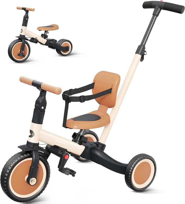 newyoo Rower Trójkołowy dla Maluchów, 5-w-1 Rower Trójkołowy dla Dzieci
