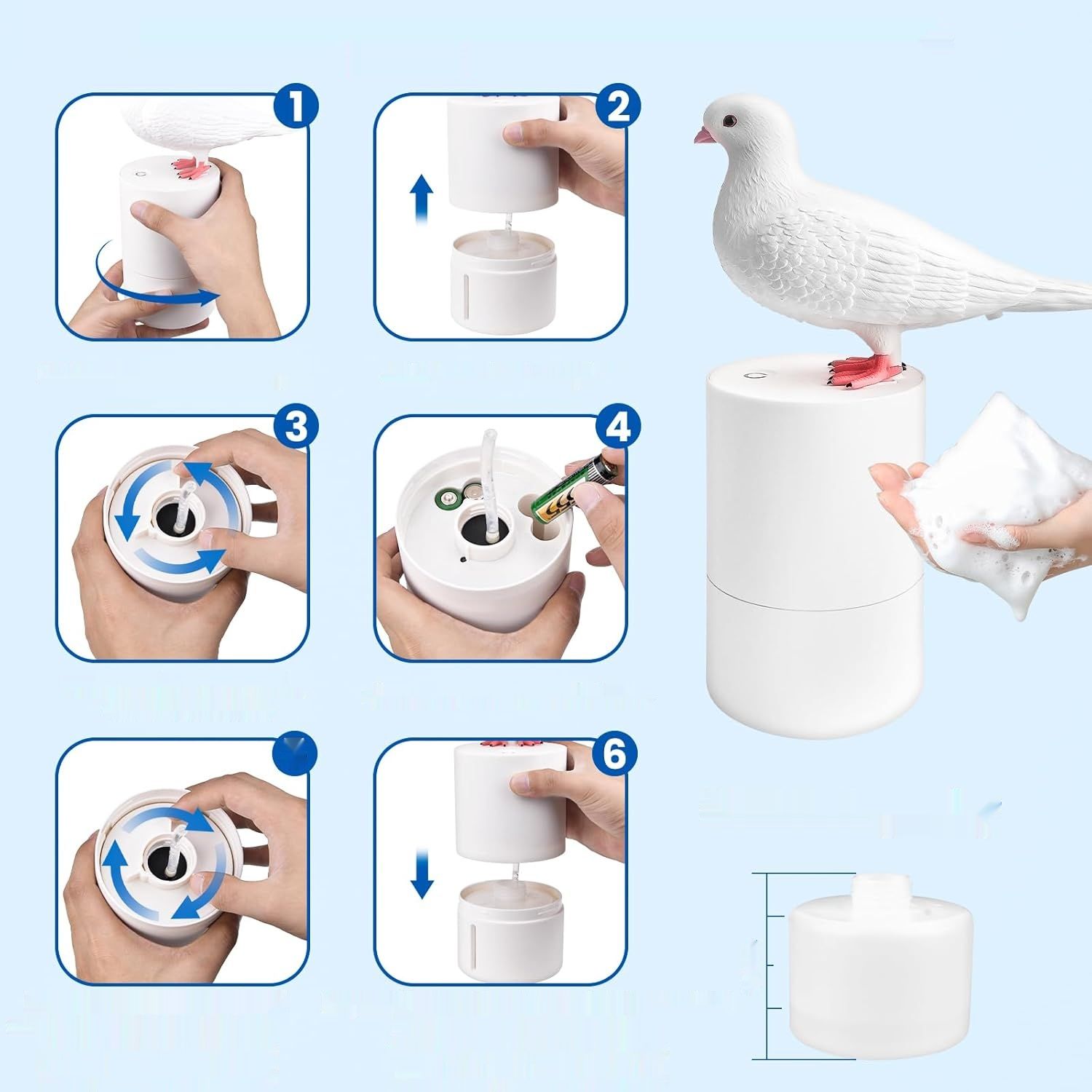 Automatyczny dozownik mydła Pigeon, 300 ml