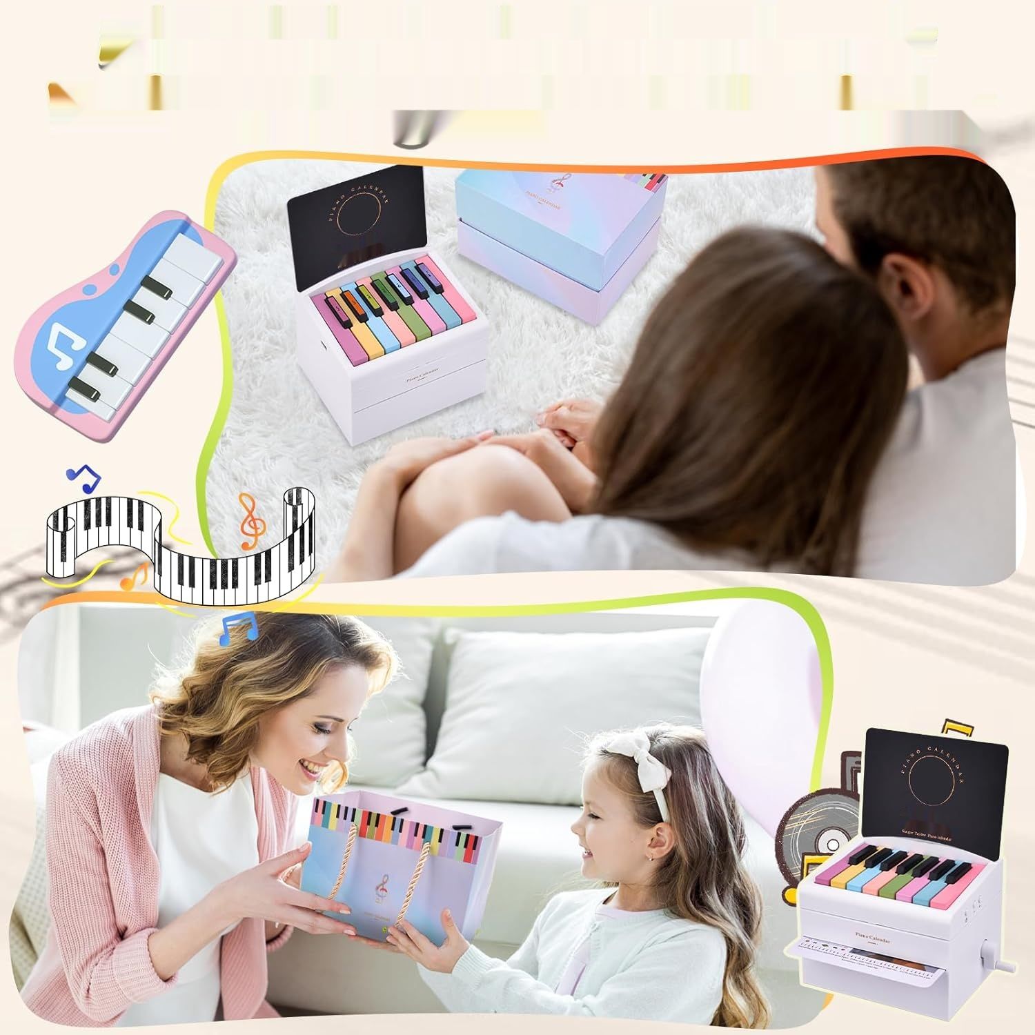 Kalendarium z mini pianinem