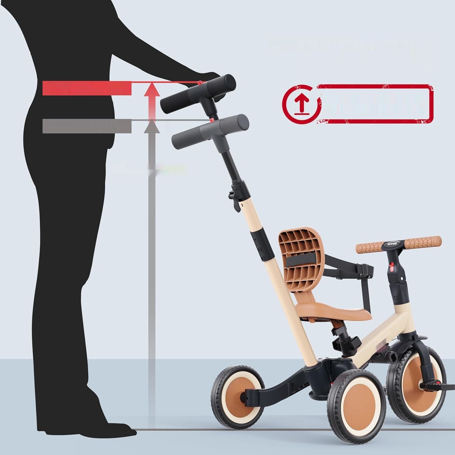 newyoo Rower Trójkołowy dla Maluchów, 5-w-1 Rower Trójkołowy dla Dzieci