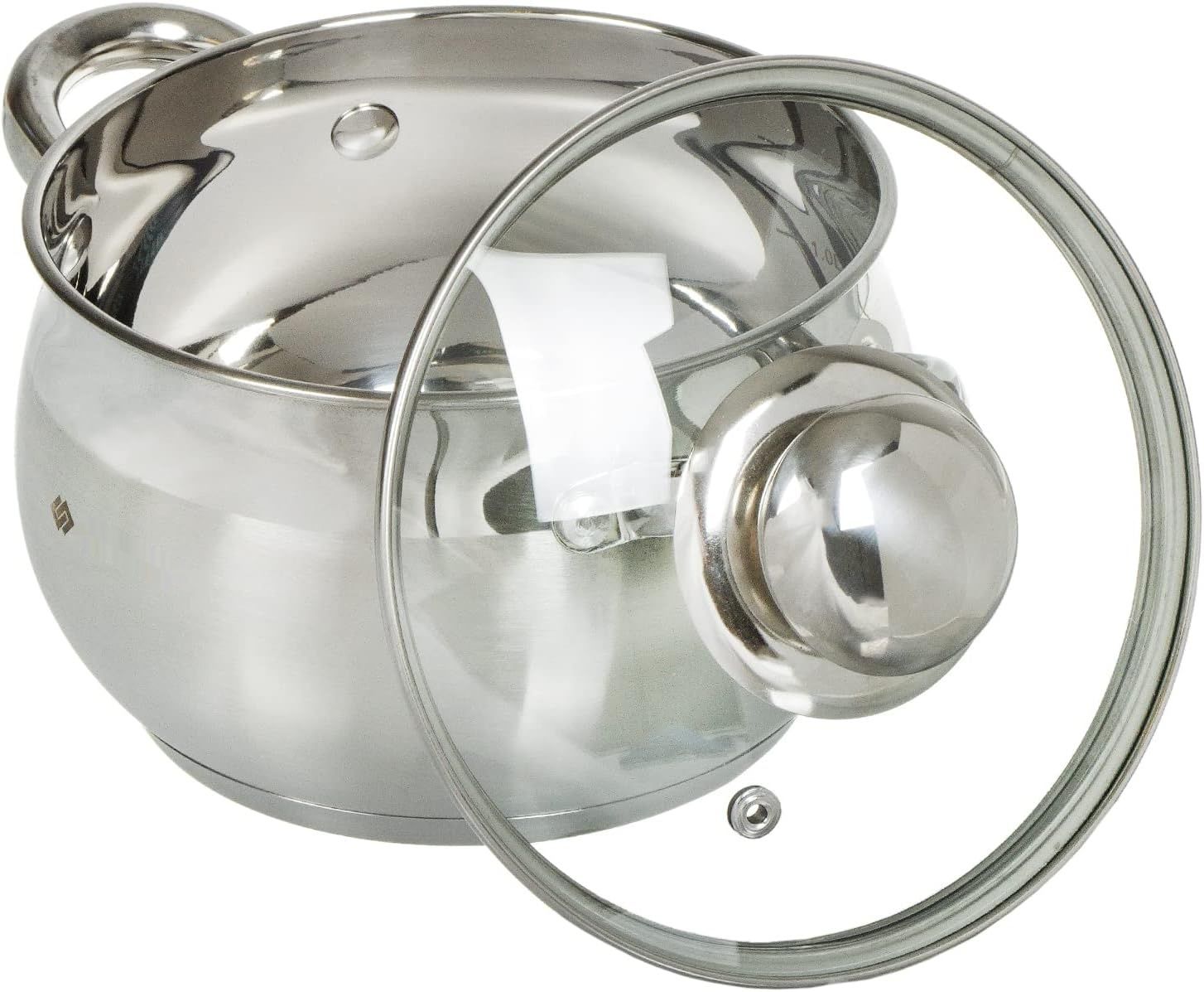 Daniks Classic Zestaw Garnków INOX z Pokrywkami Szklanymi, 6 Części