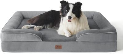 BEDSURE Ortopedyczne Łóżko dla Psa, Ergonomiczna Sofa, Szary