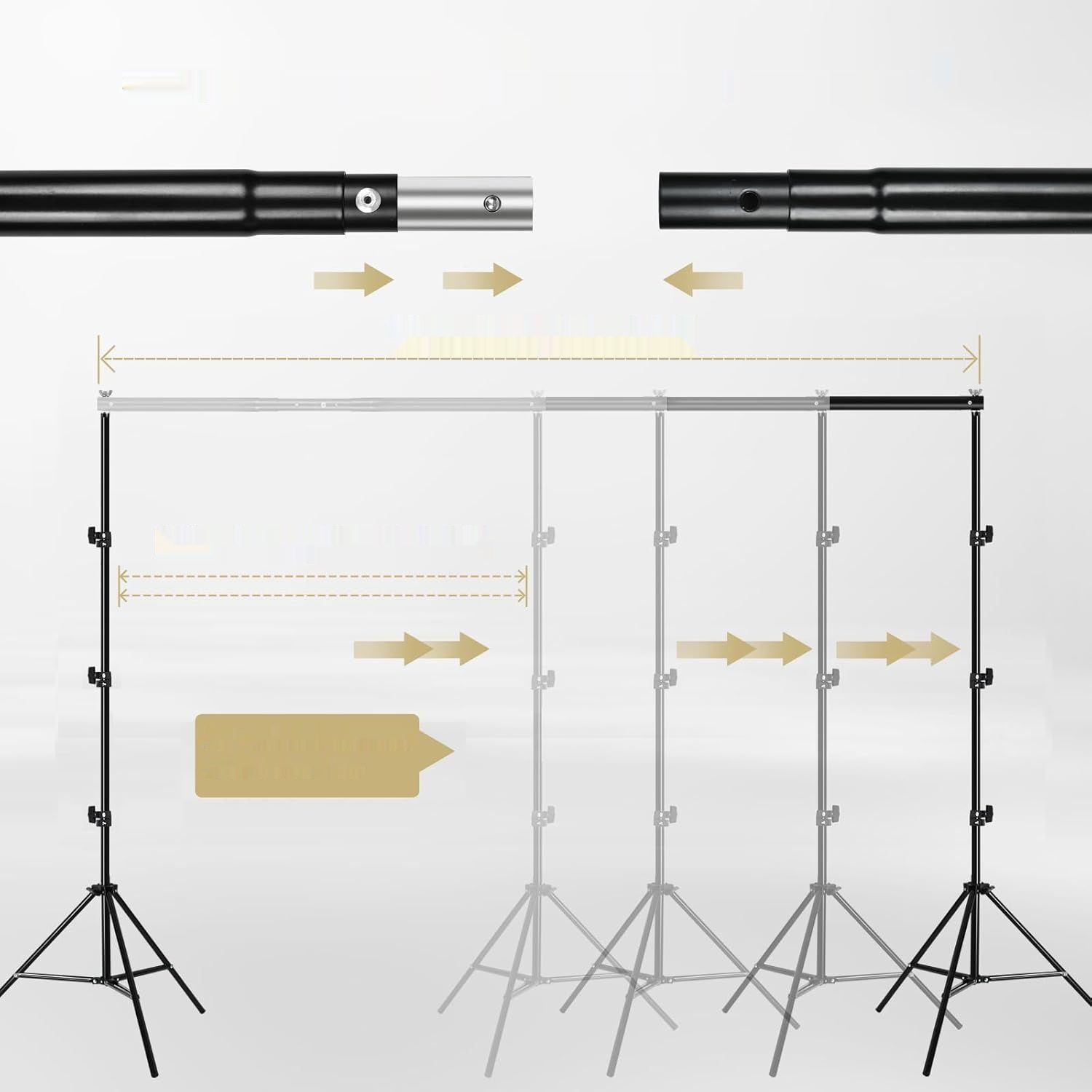 BENOISON Stojak na Tło Fotograficzne - Regulowany System Tła 2,6 x 3 m