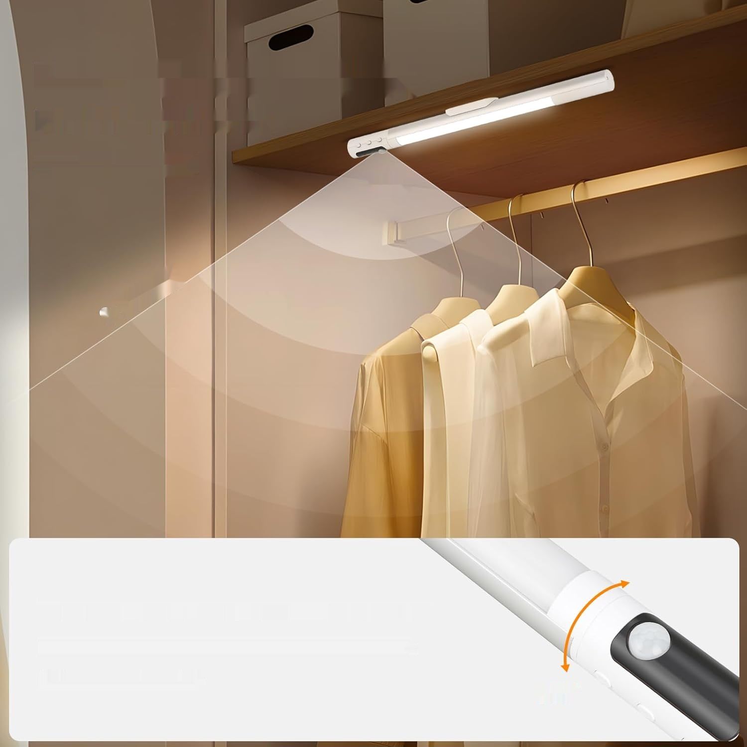 DUSKTEC Światło Szafkowe z Czujnikiem Ruchu 38 cm, 44 LED