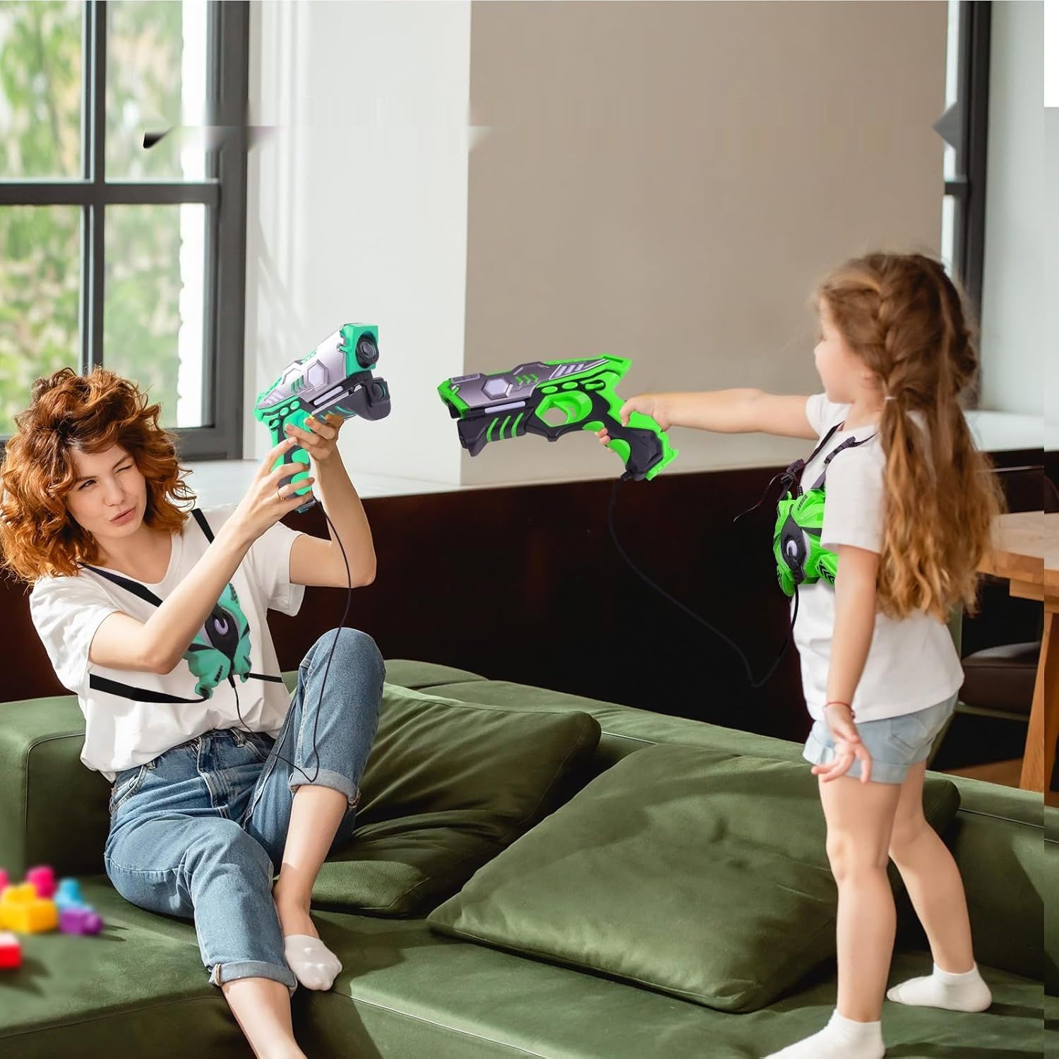 Vatos Ładowalny Karabin Laserowy, Zestaw Laser Tag z 4 Karabinami i Kamizelkami