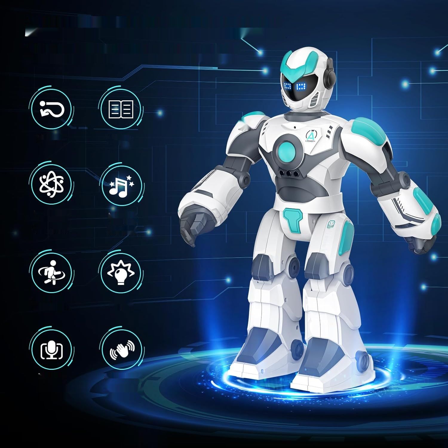 VATOS Robot zabawka dla dzieci, 40 cm, zdalnie sterowana, programowalna