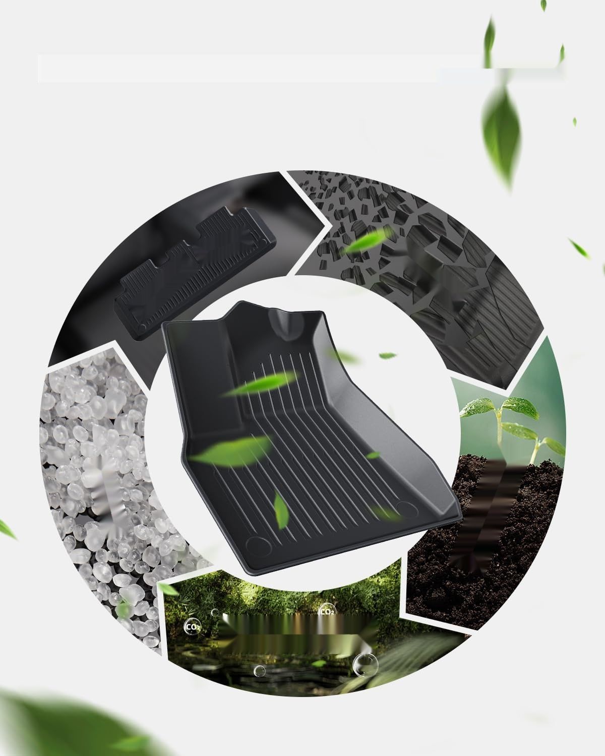 LANGBEAN Dywaniki do Tesla Model Y, TPE, antypoślizgowe, wodoodporne, czarne
