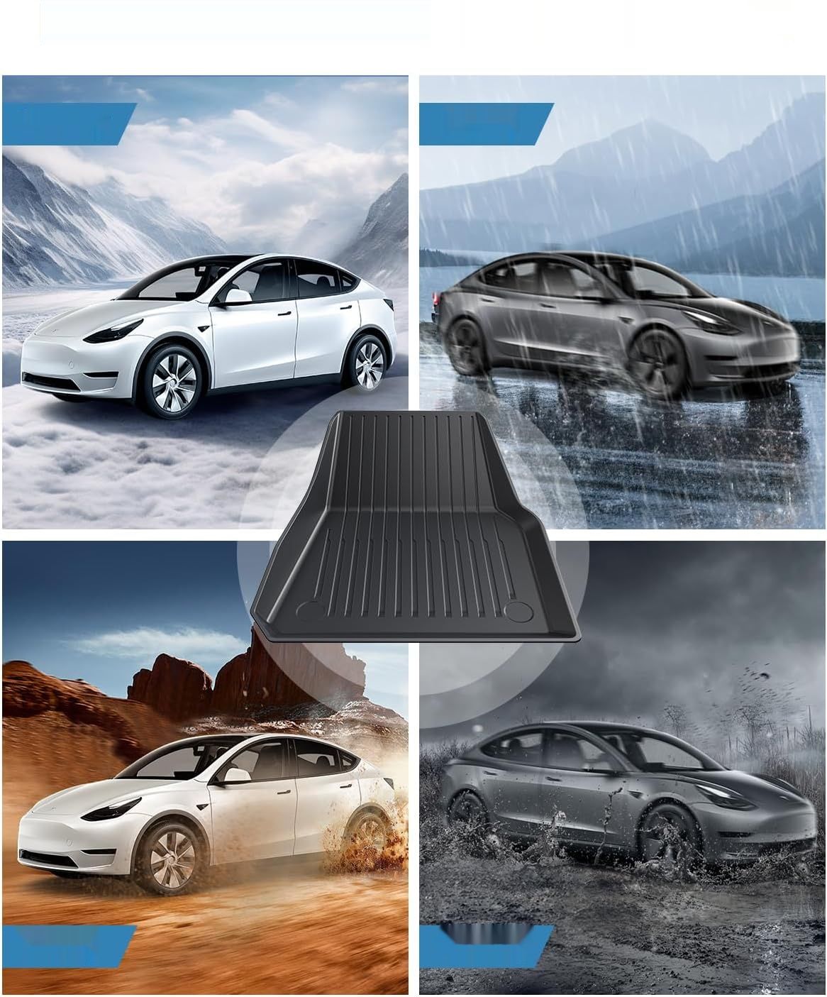 LANGBEAN Dywaniki do Tesla Model Y, TPE, antypoślizgowe, wodoodporne, czarne