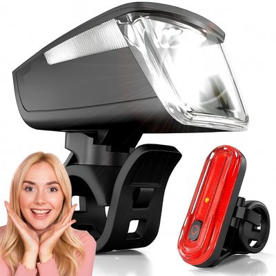 Zestaw lamp rowerowych Velmia USB z akumulatorem