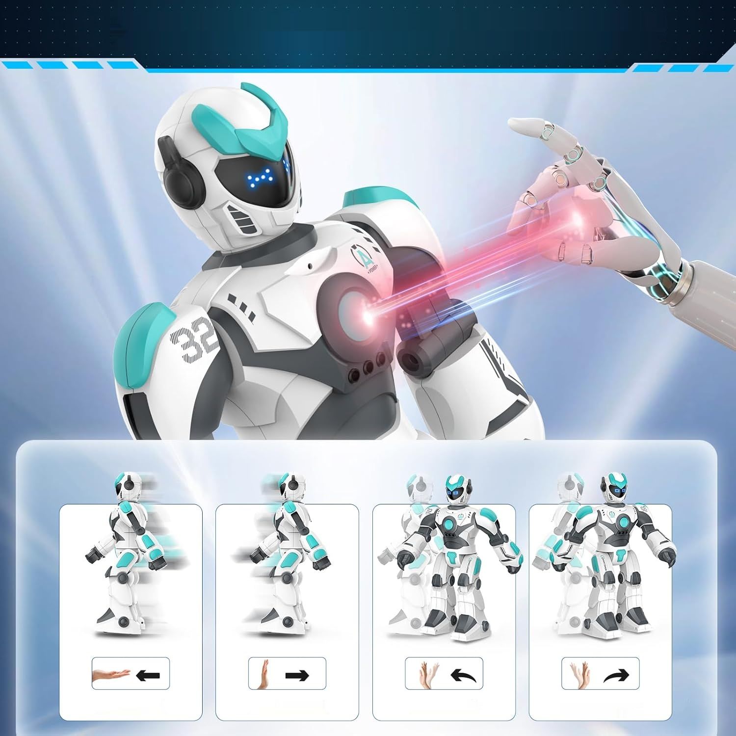 VATOS Robot zabawka dla dzieci, 40 cm, zdalnie sterowana, programowalna
