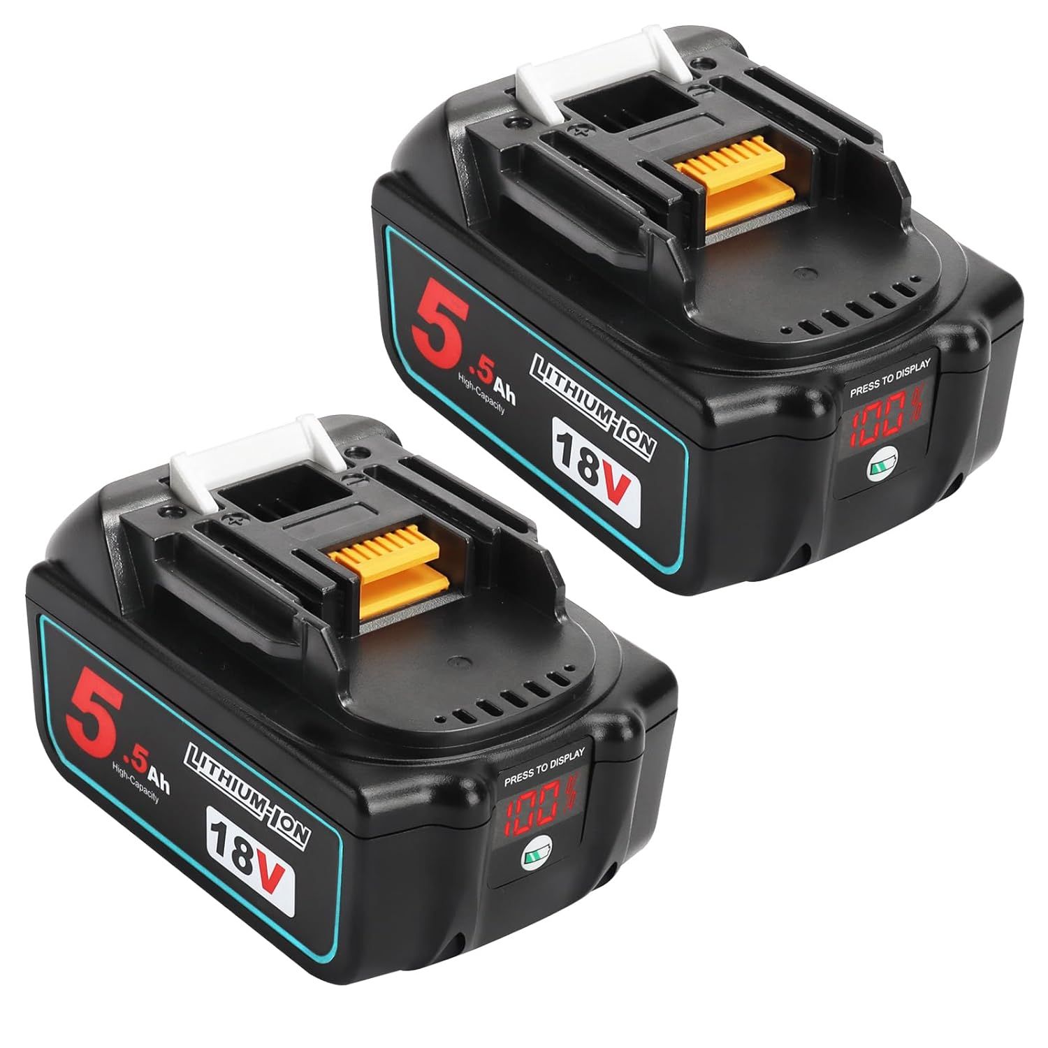 Powarobor 2 sztuki BL1850B 18 V 5,5 Ah akumulator litowo-jonowy.