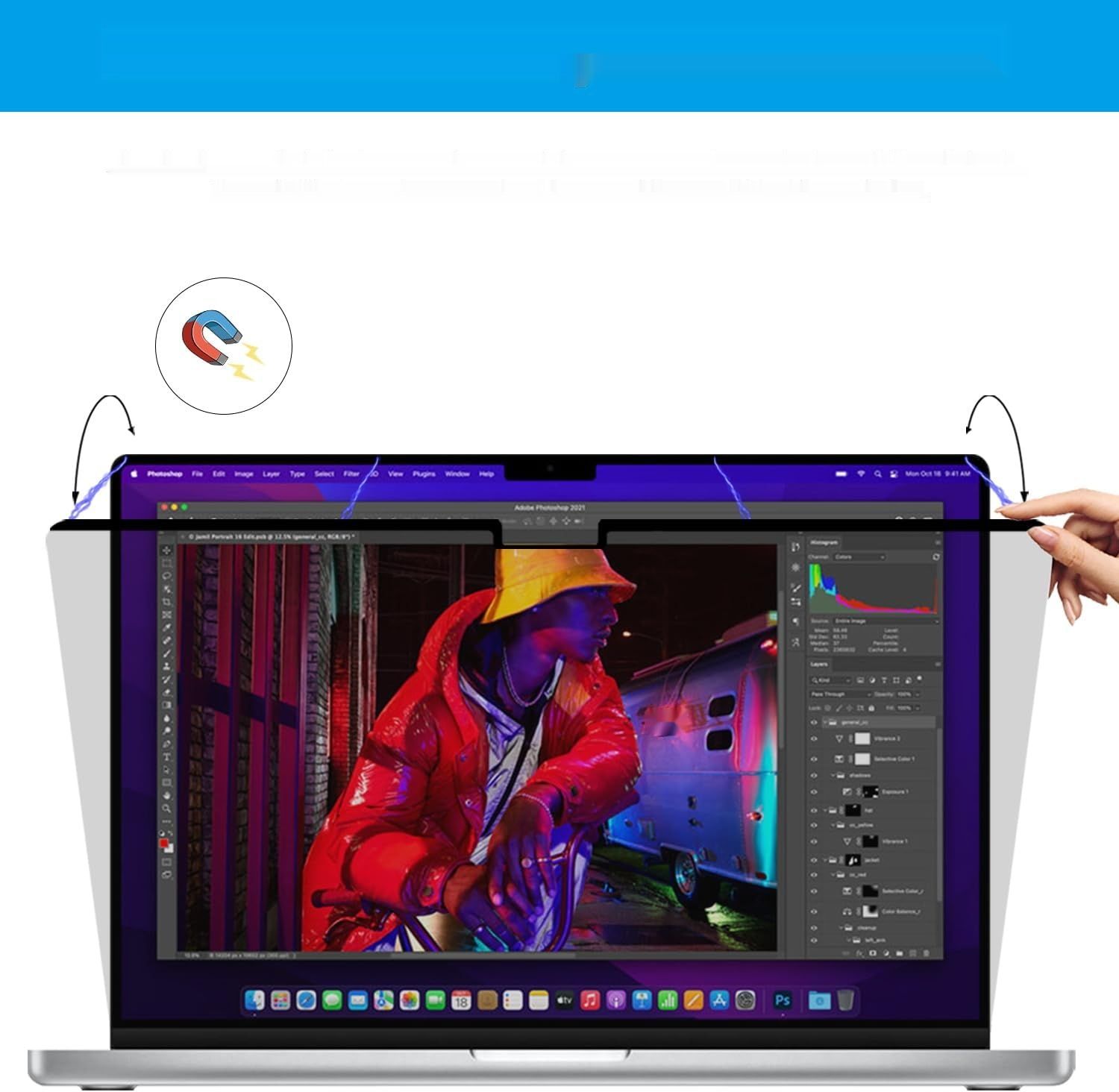 Magnetyczny filtr prywatności dla MacBooka Pro 16 cali (2021, M1 Pro)