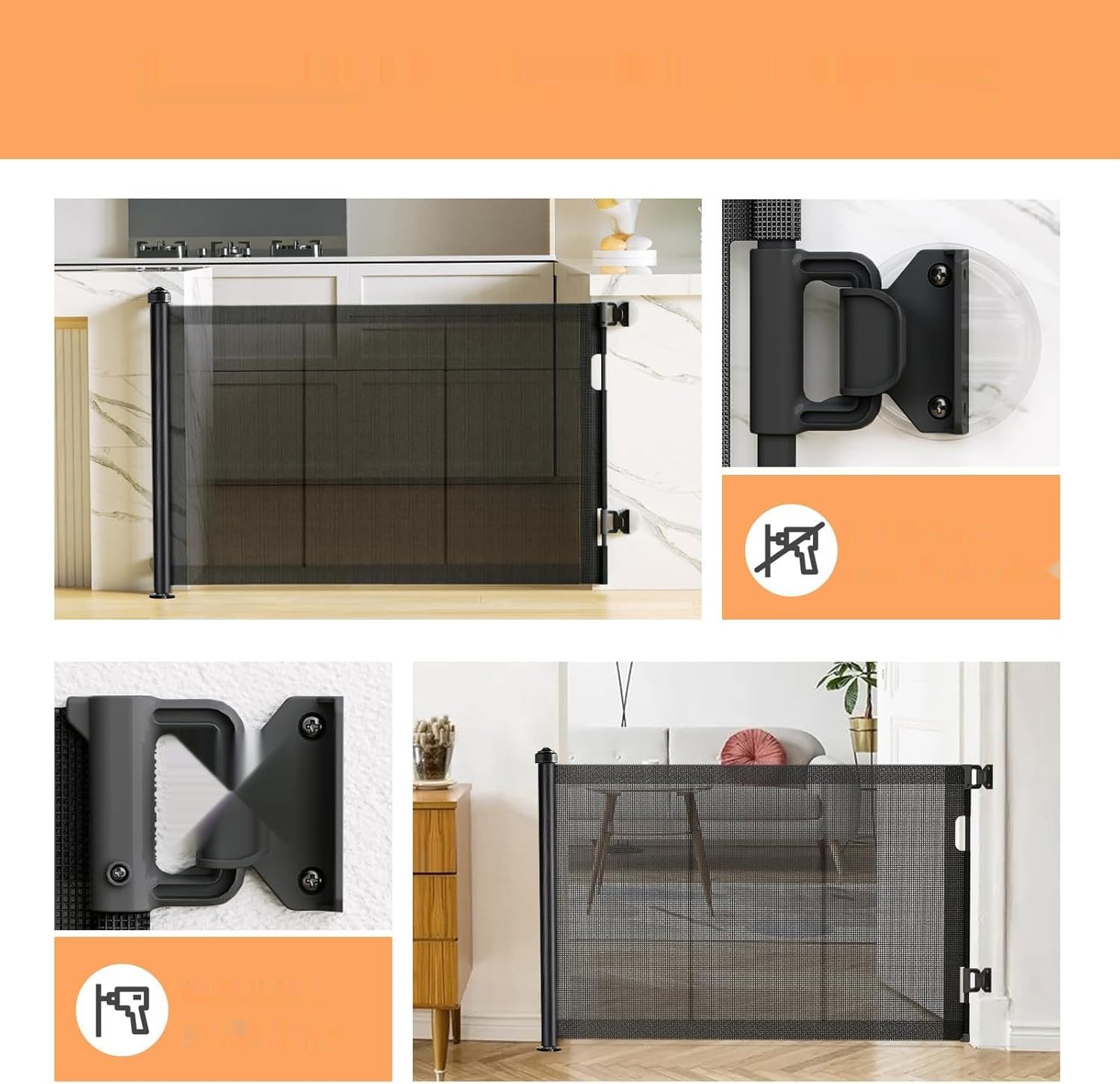 Bariera bezpieczeństwa rozciągana, 0-150 cm