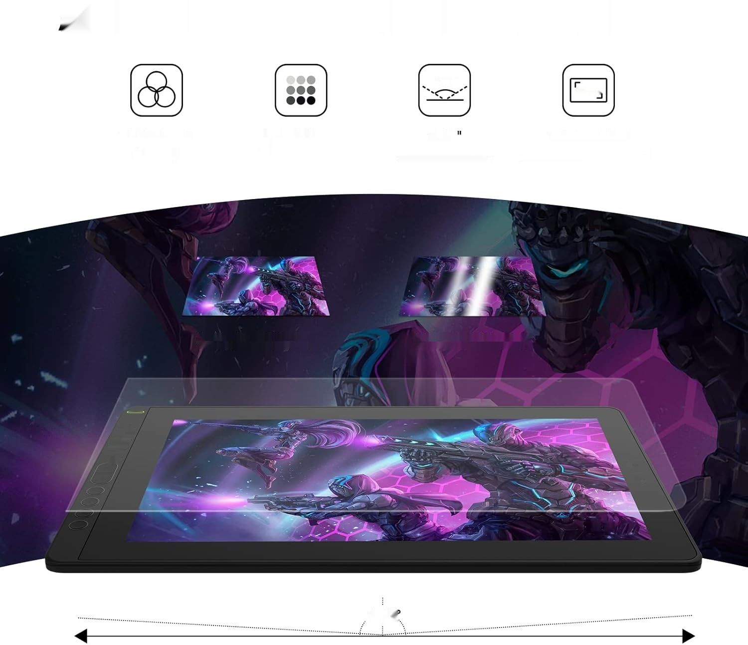 HUION Kamvas 16 Tablet Graficzny z Wyświetlaczem