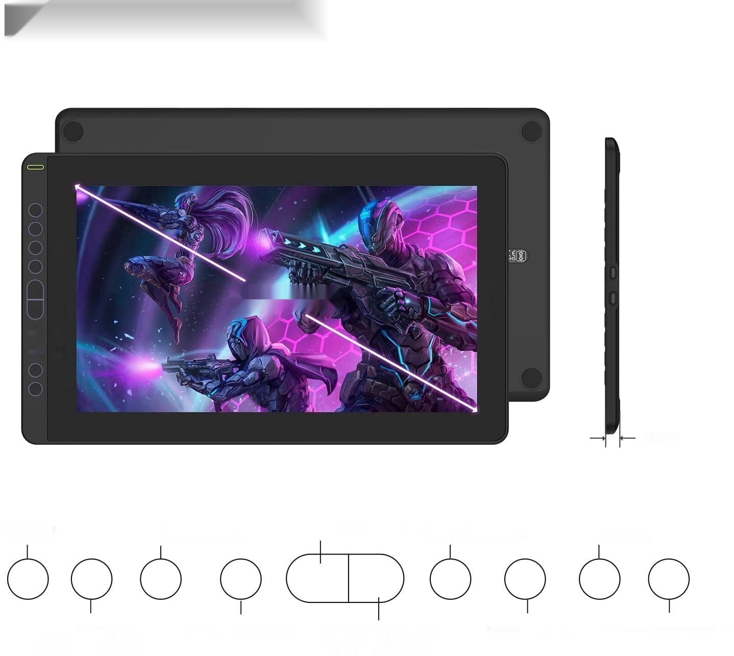 HUION Kamvas 16 Tablet Graficzny z Wyświetlaczem