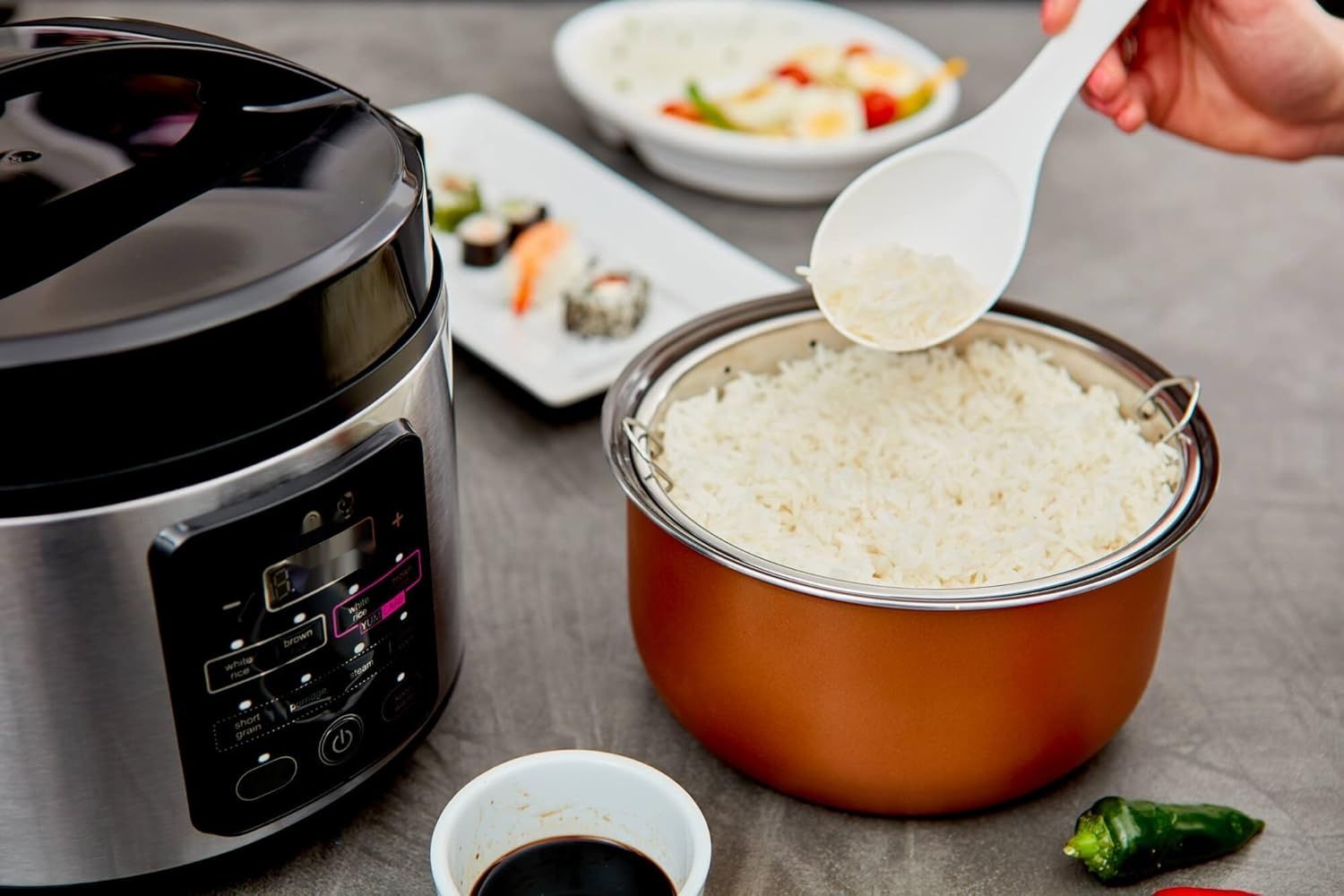 Yum Asia Kumo YumCarb Ryżowar z Ceramiczną Miską, 5.5 filiżanek, 1 Litr