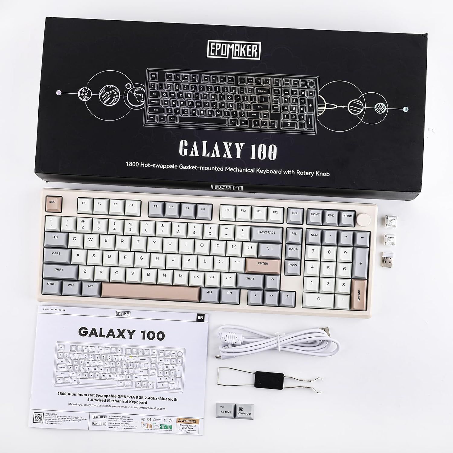 EPOMAKER Galaxy100 QMK/Via Aluminiowa Klawiatura Mechaniczna
