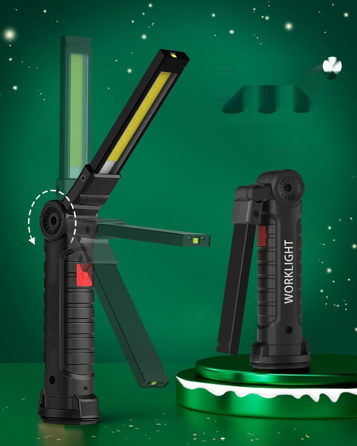 Coquimbo LED Lampa robocza, Zestaw 2 sztuk, Czarna