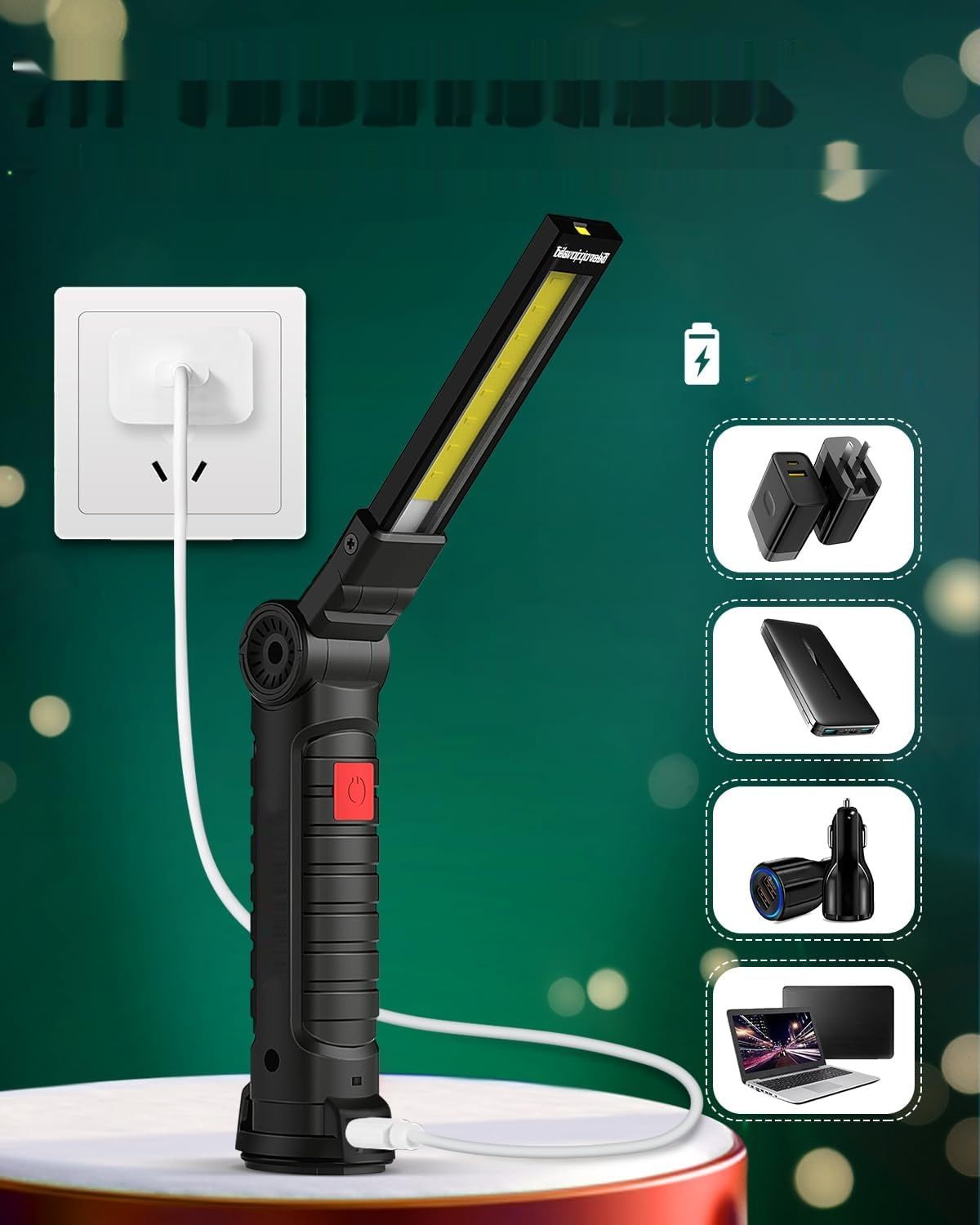 Coquimbo LED Lampa robocza, Zestaw 2 sztuk, Czarna