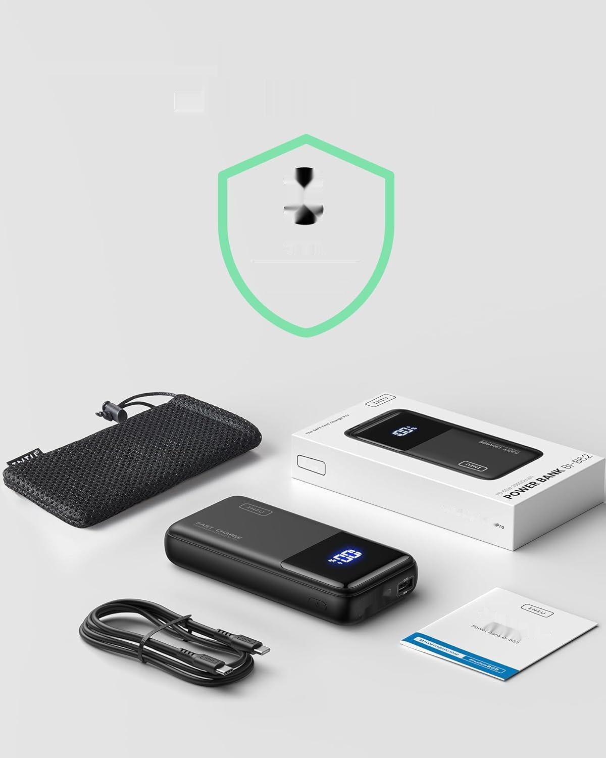 INIU Zewnętrzna Bateria, 20000mAh Power Bank z Szybkim Ładowaniem 65W.