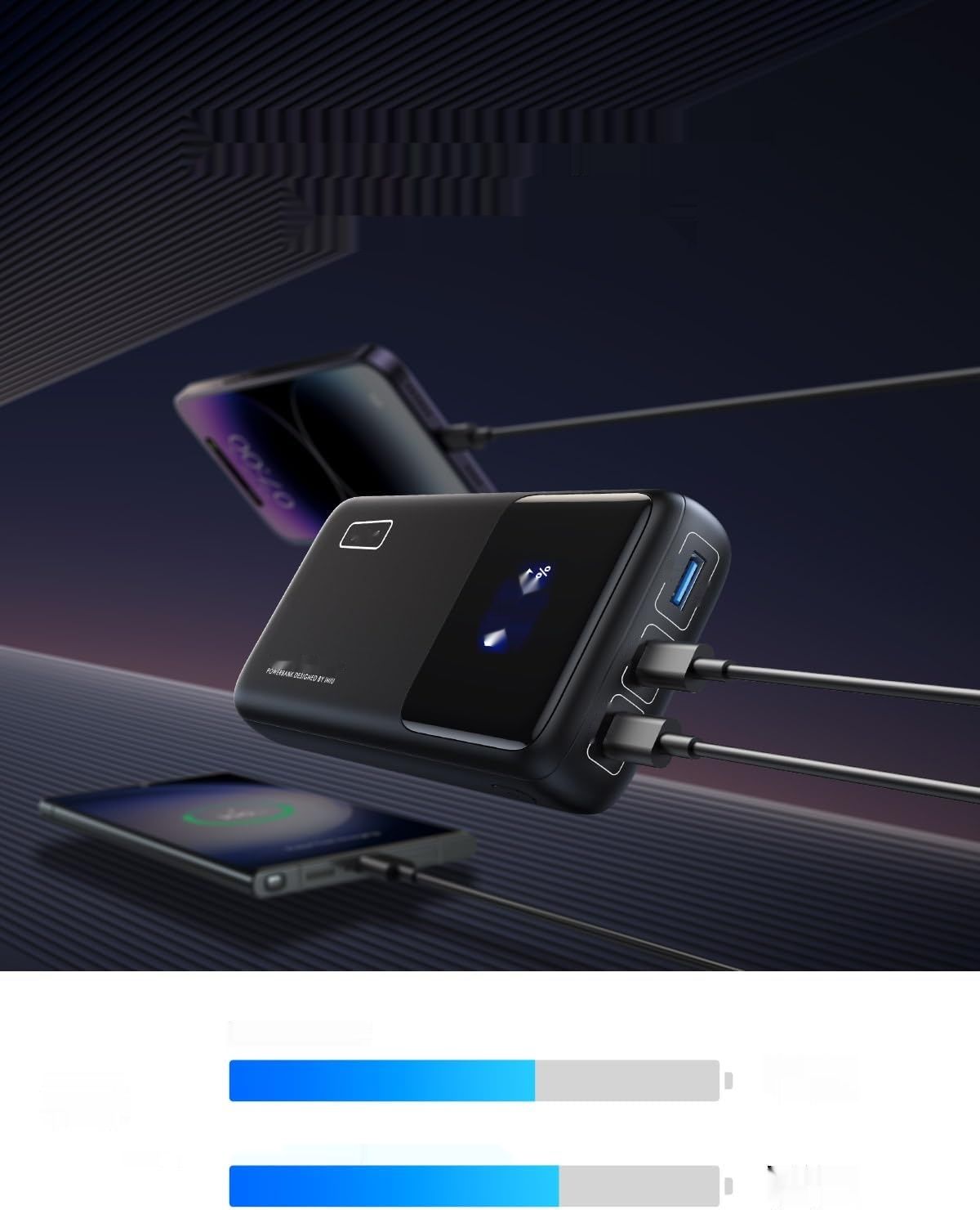 Bateria INIU 25000mAh 100W Power Bank Quick Charge USB C.