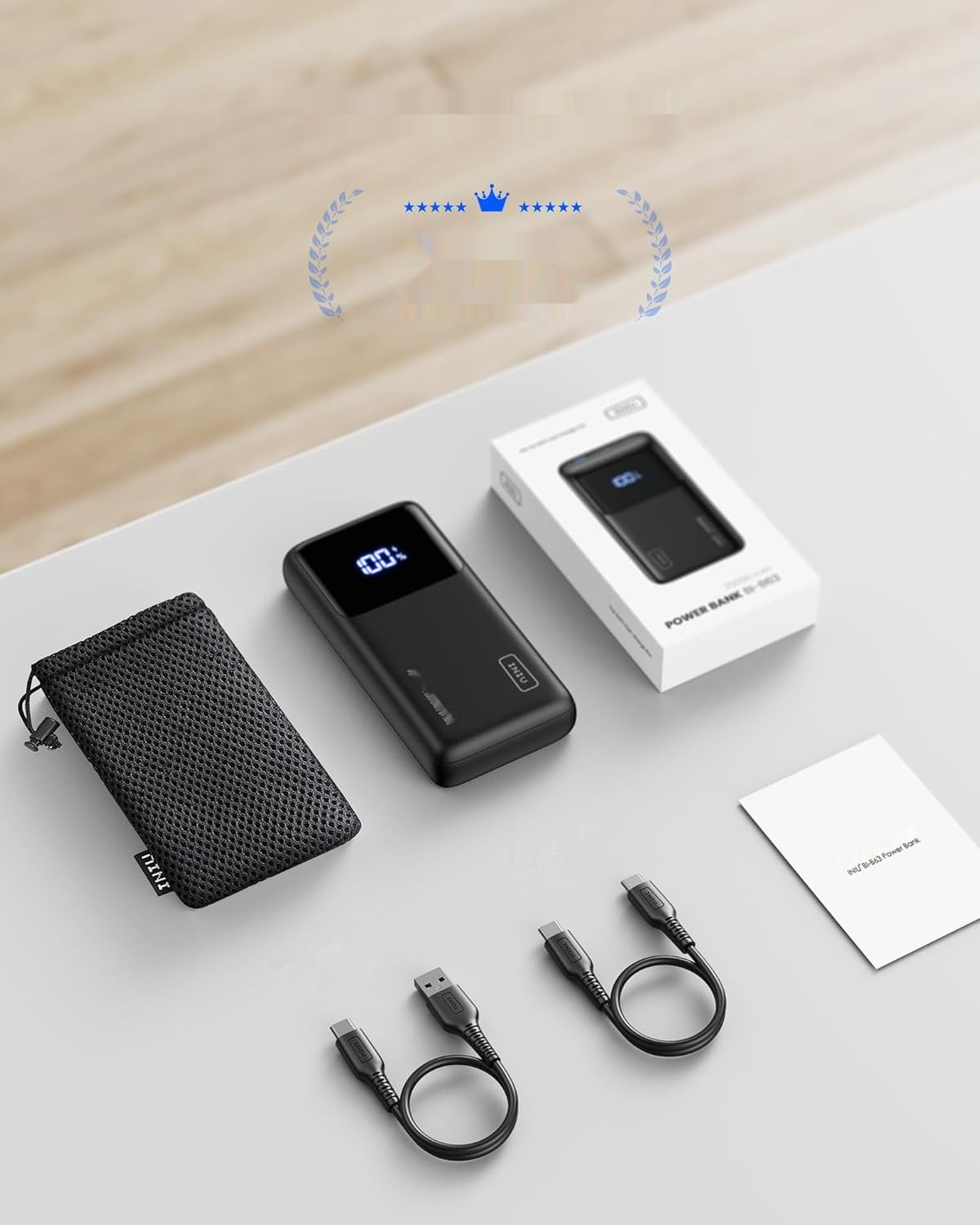 Bateria INIU 25000mAh 100W Power Bank Quick Charge USB C.
