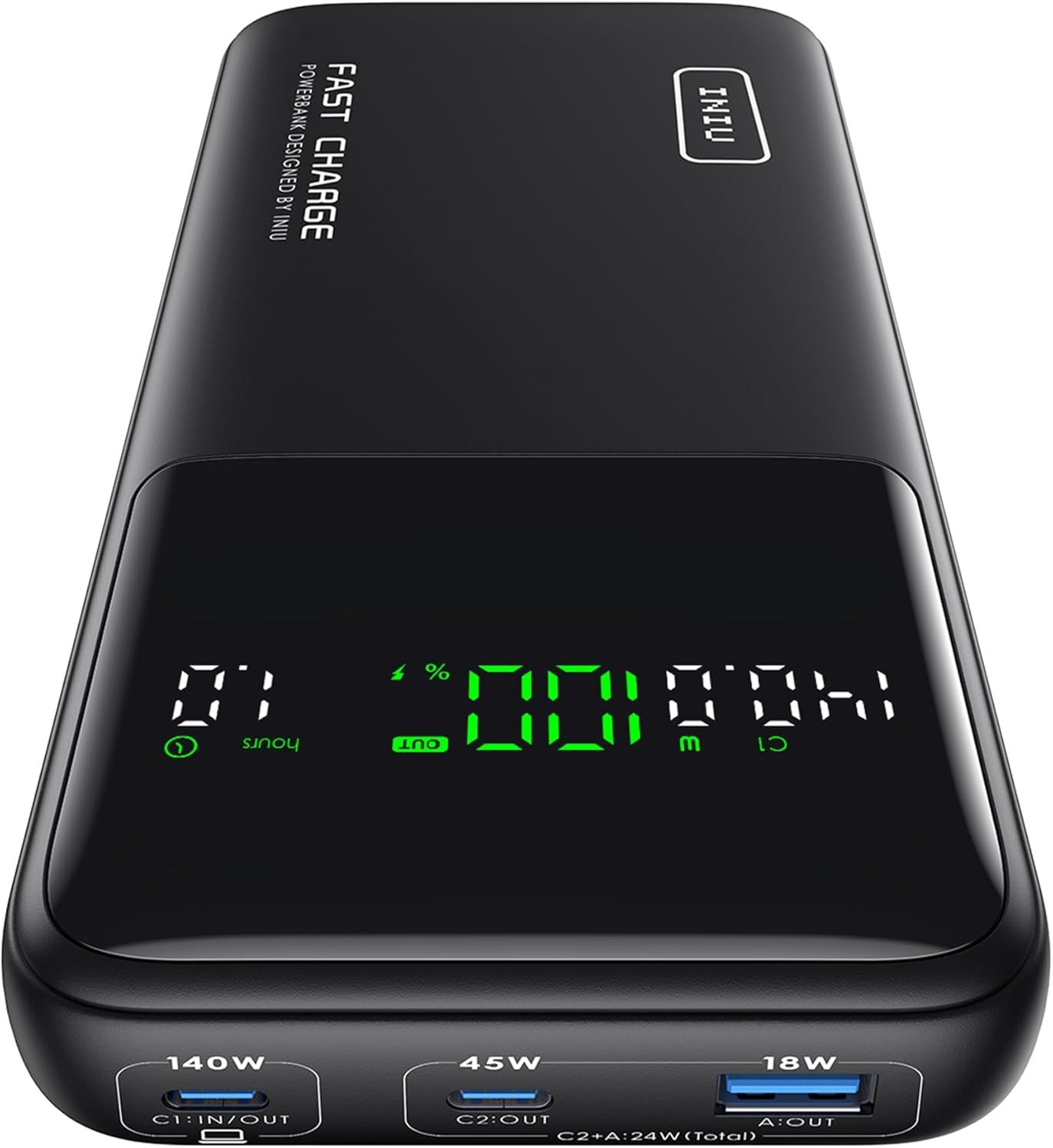 INIU Zewnętrzny Akumulator, Power Bank 140W 27000mAh, USB C PD3.1.