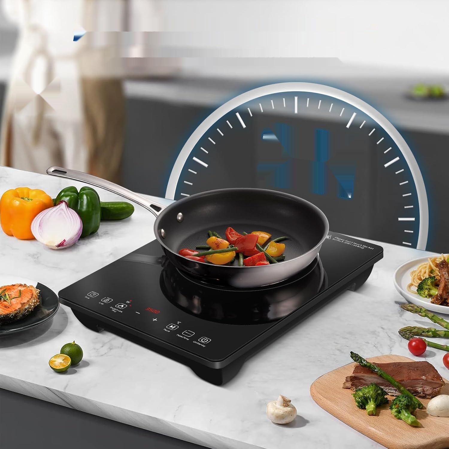 AMZCHEF Pojedyncza Płyta Indukcyjna, 3500 W