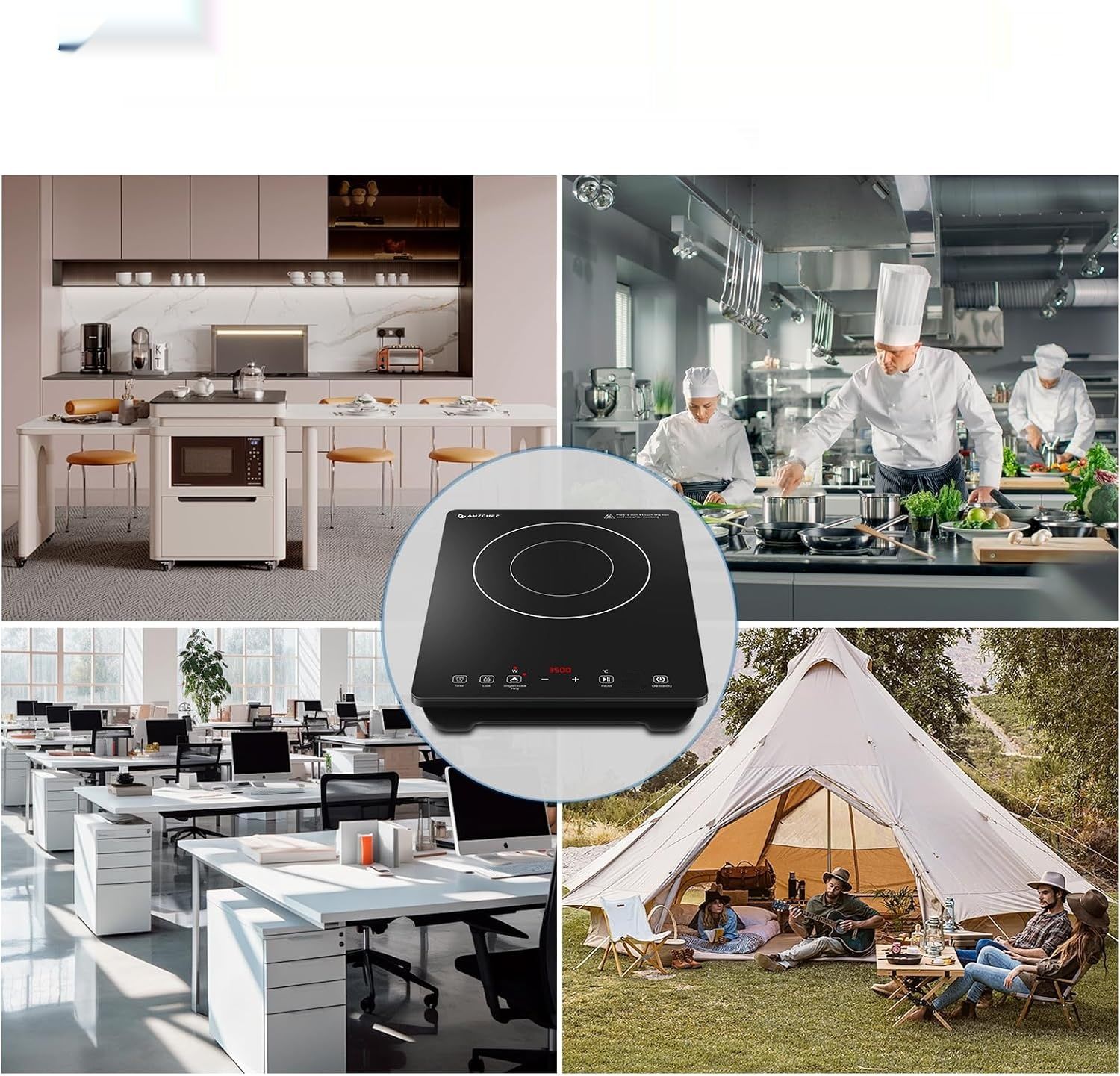 AMZCHEF Pojedyncza Płyta Indukcyjna, 3500 W