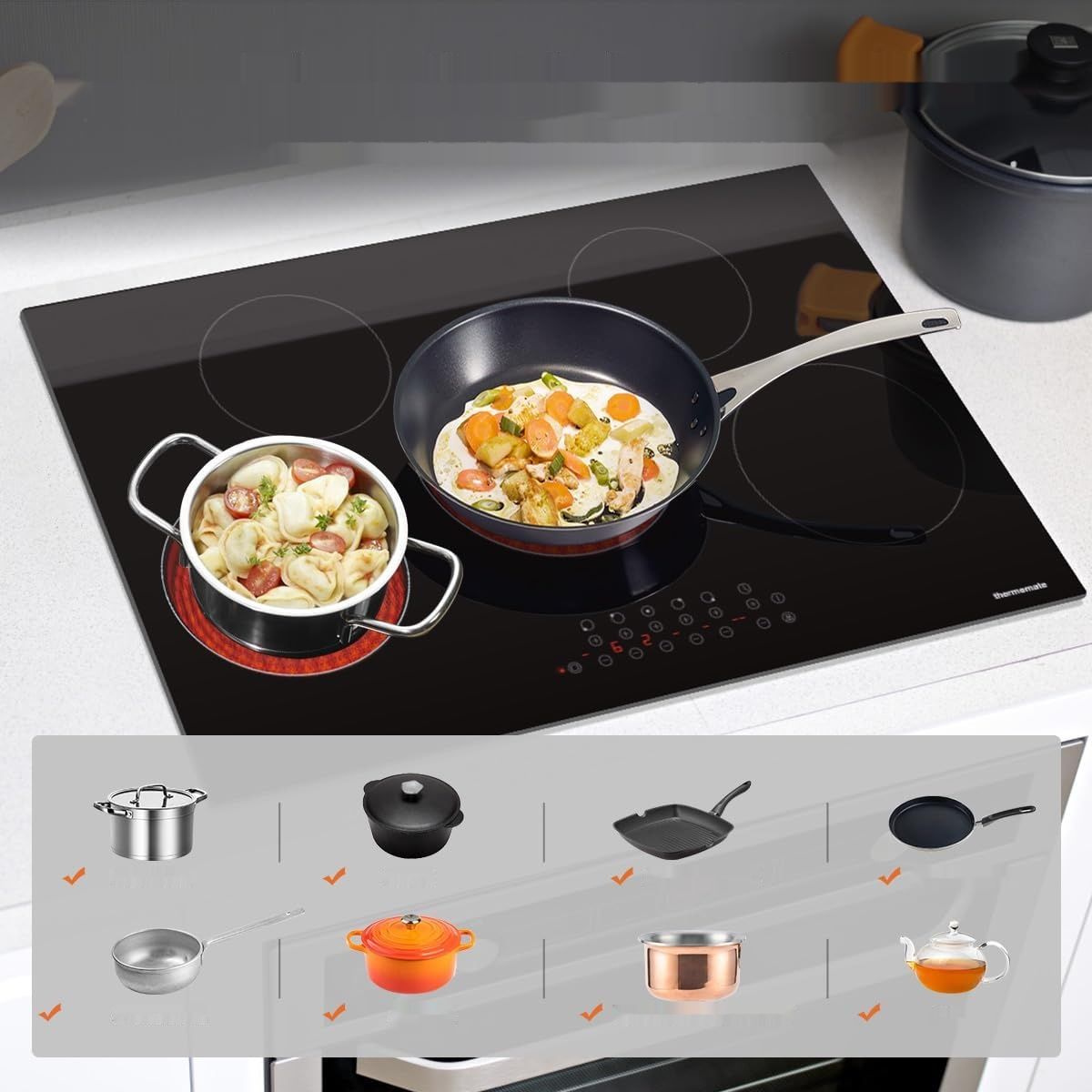 Thermomate CHTB775 Płyta Ceramiczna z 5 Palnikami