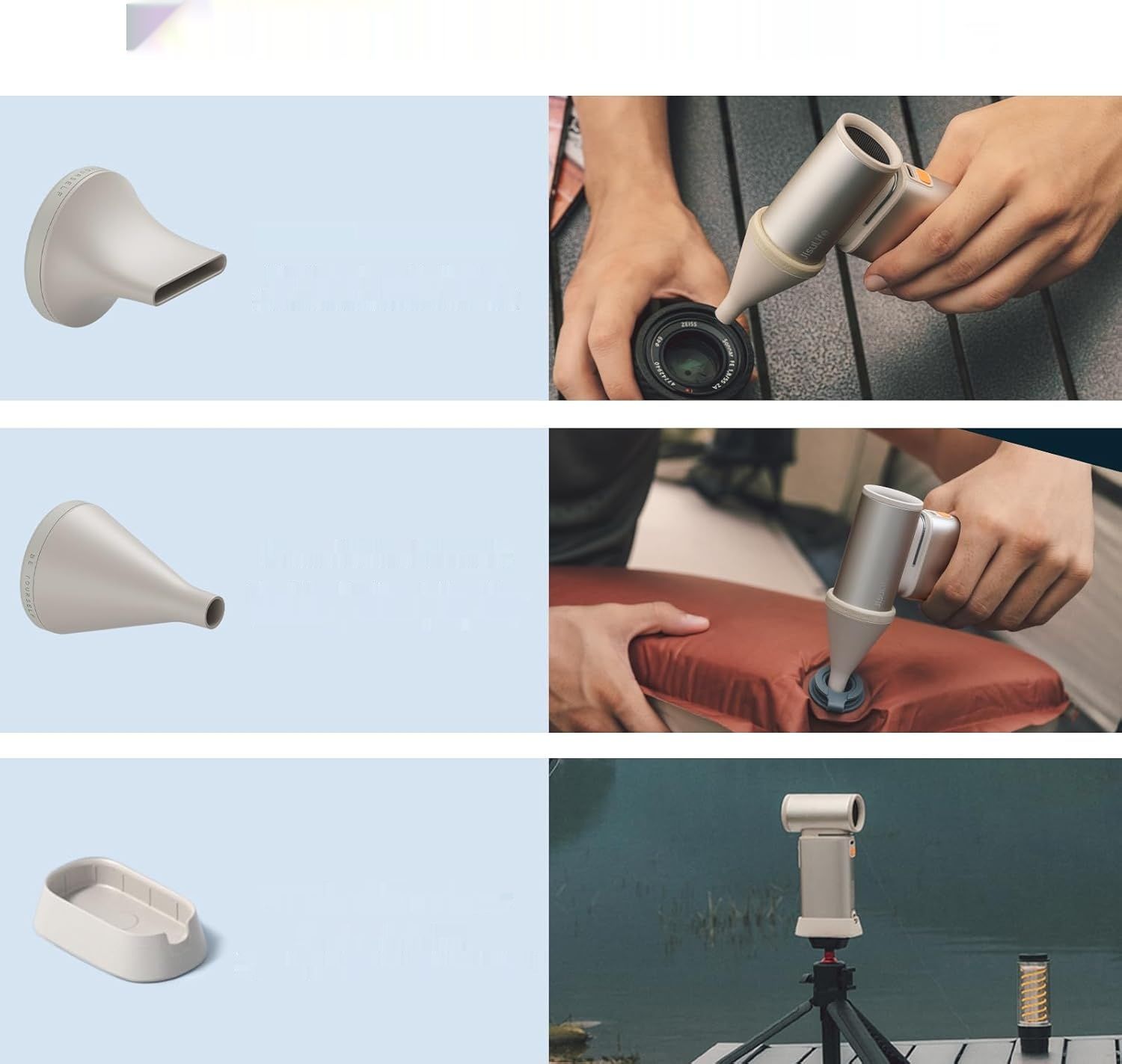 JISULIFE Mini wentylator 2 w 1 z funkcją Air-Duster