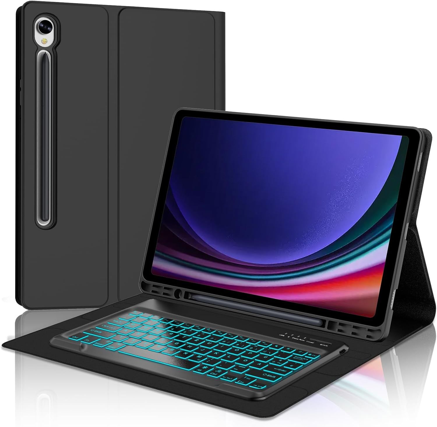 Etui FOGARI z klawiaturą do Galaxy Tab S10 Ultra 2024 14,6 cala - Czarny