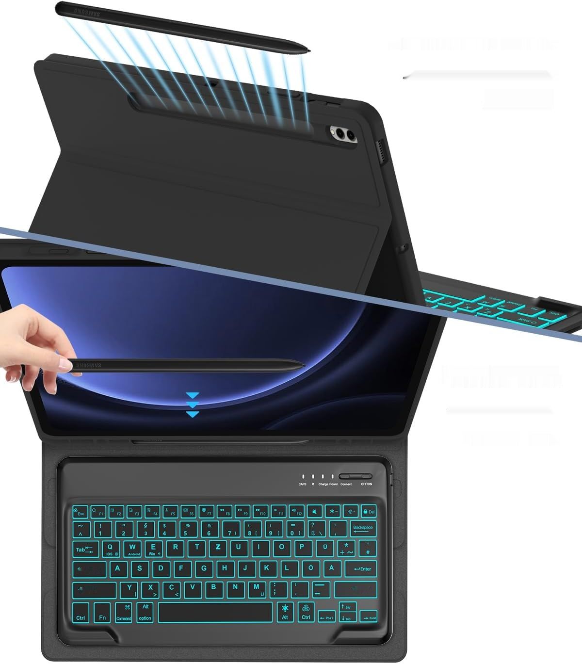 Etui FOGARI z klawiaturą do Galaxy Tab S10 Ultra 2024 14,6 cala - Czarny