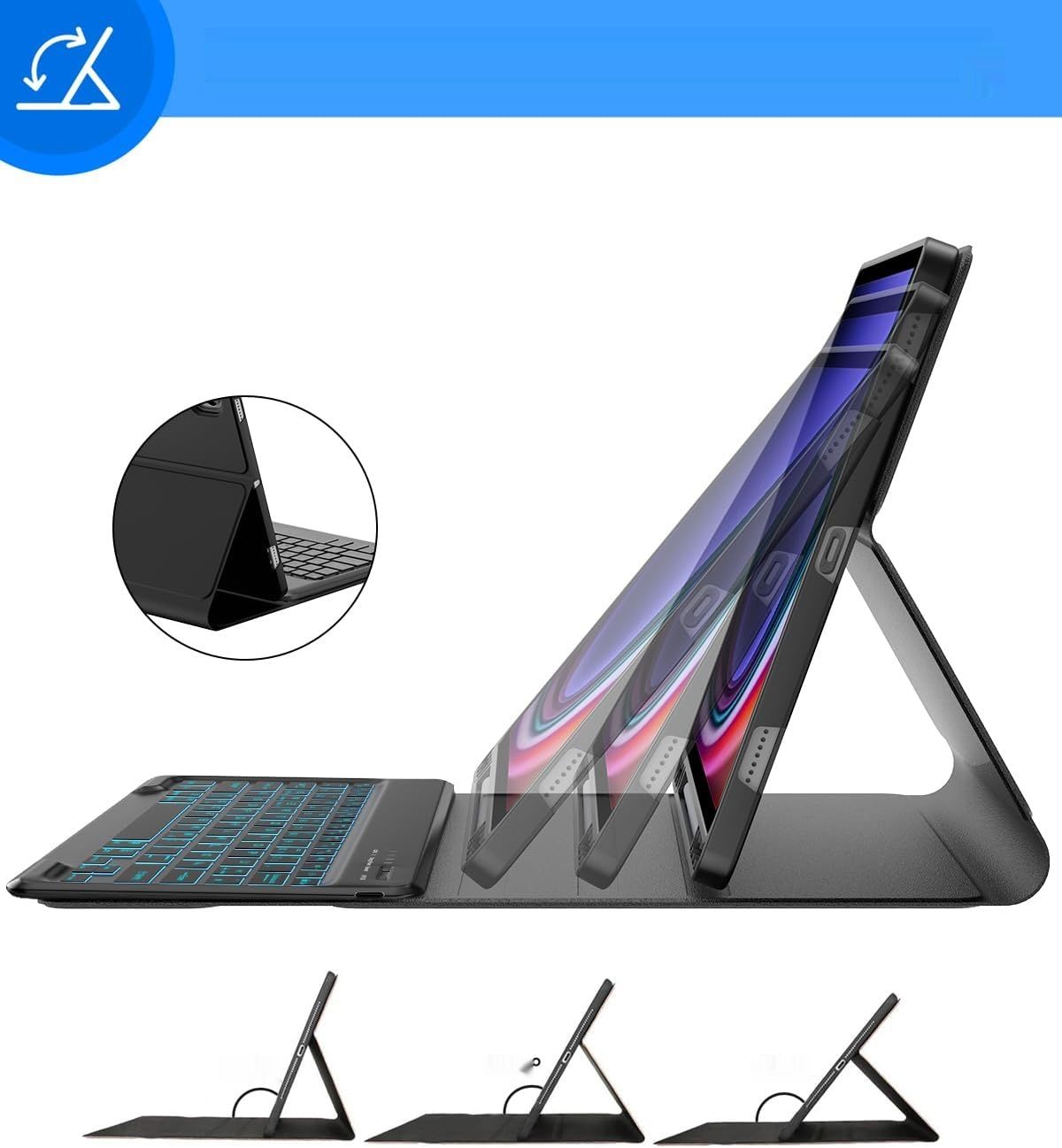 Etui FOGARI z klawiaturą do Galaxy Tab S10 Ultra 2024 14,6 cala - Czarny
