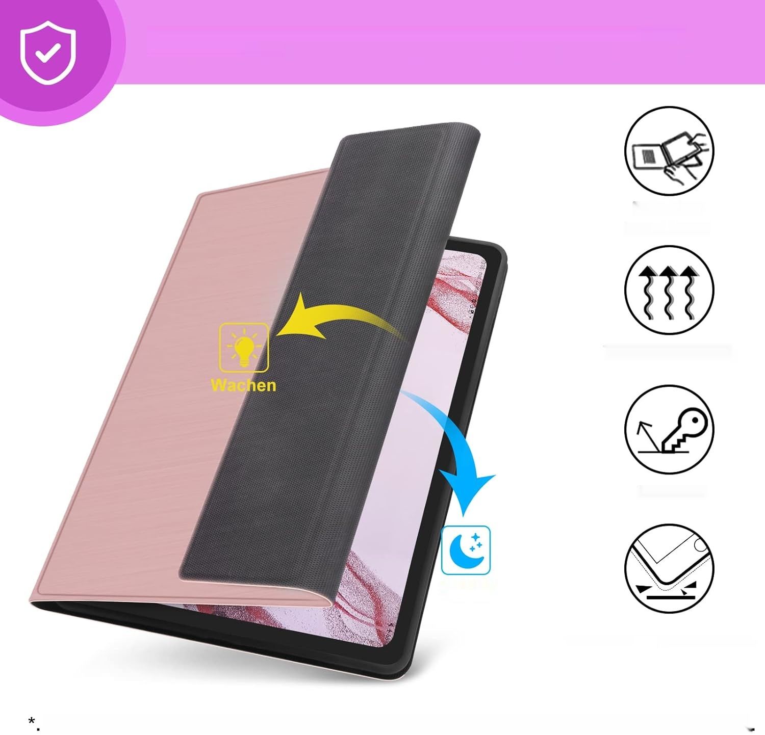 FOGARI Etui z klawiaturą QWERTZ dlaGalaxy Tab S8 Plus/S7 FE/S7 Plus