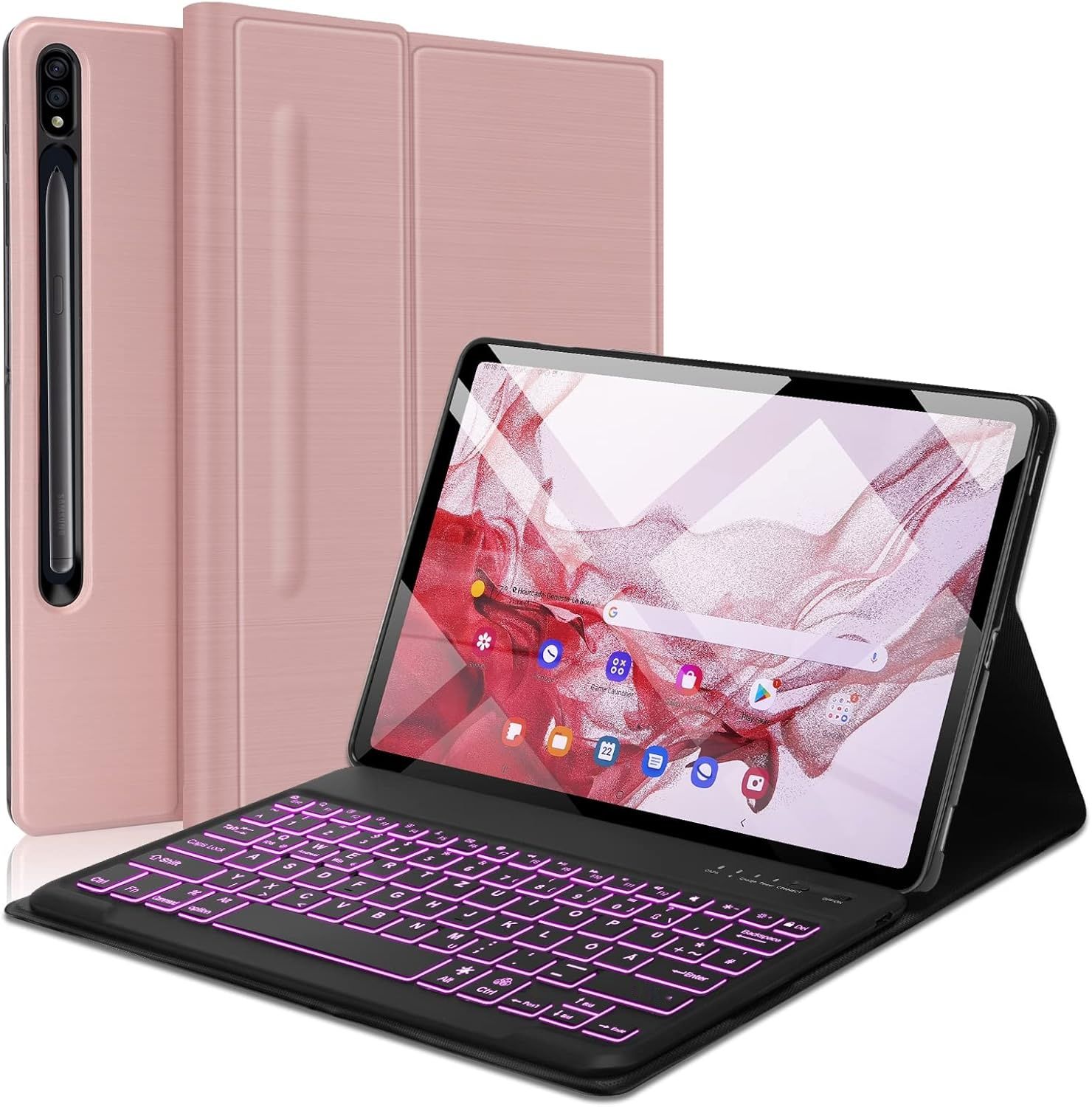 FOGARI Etui z klawiaturą QWERTZ dlaGalaxy Tab S8 Plus/S7 FE/S7 Plus