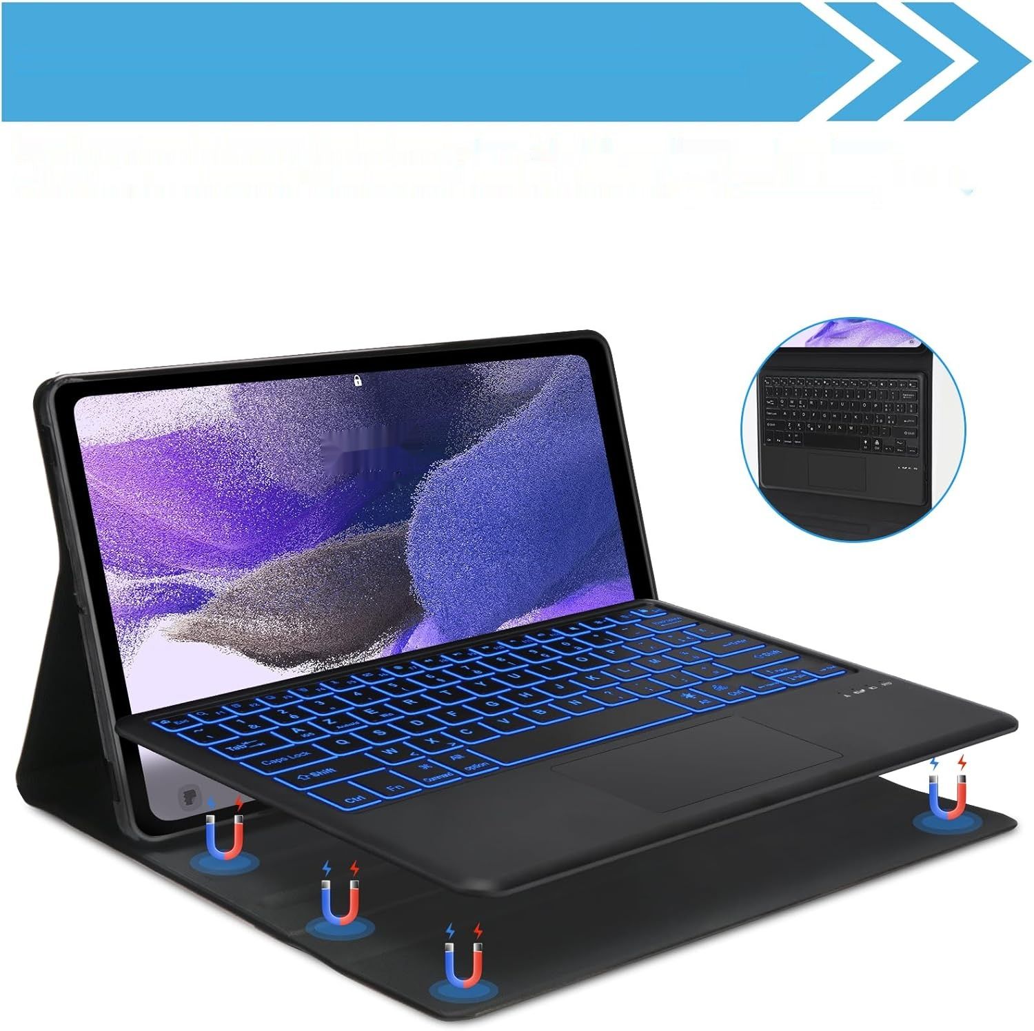 FOGARI Etui Klawiatura dla Galaxy Tab S8 Plus 5G /S7 Plus/ S7 FE