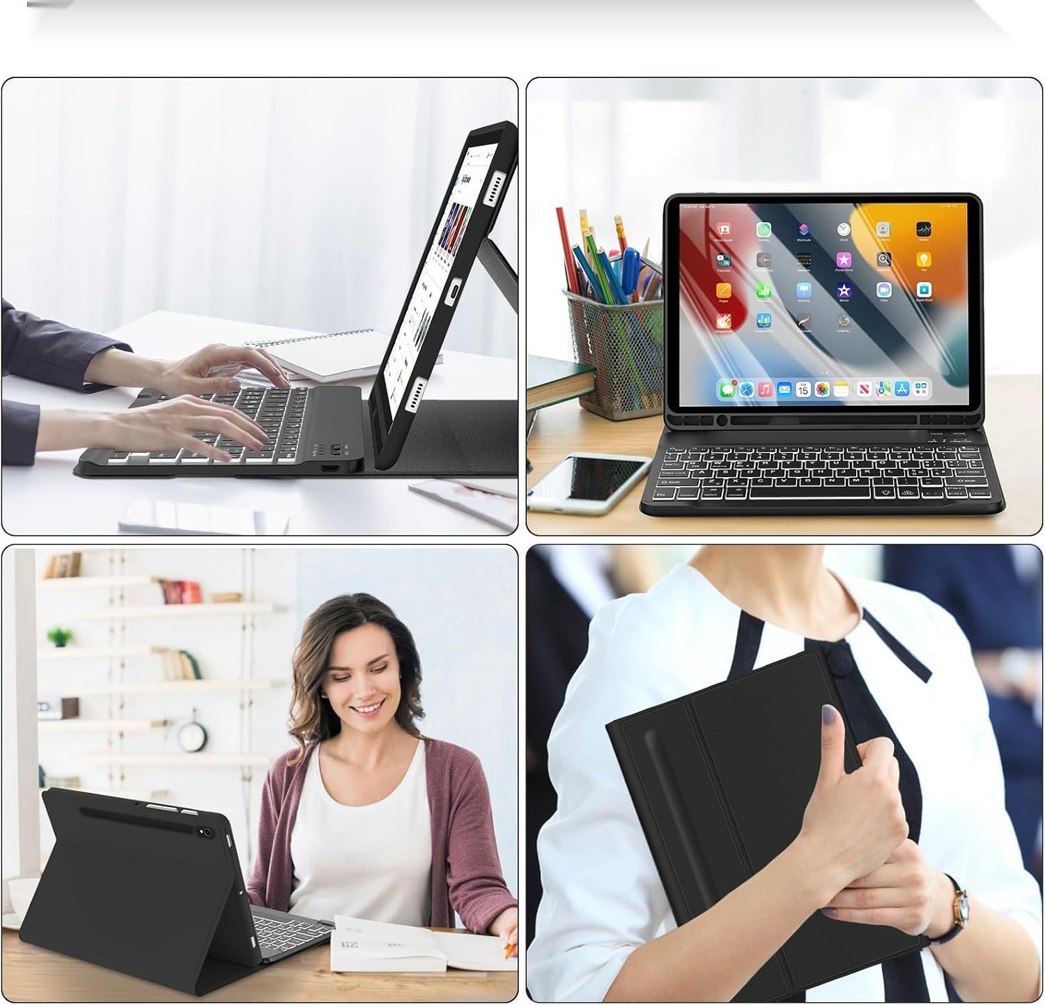 Etui FOGARI z klawiaturą Bluetooth dla Galaxy Tab S9 FE 10.9&quot;, czarne.