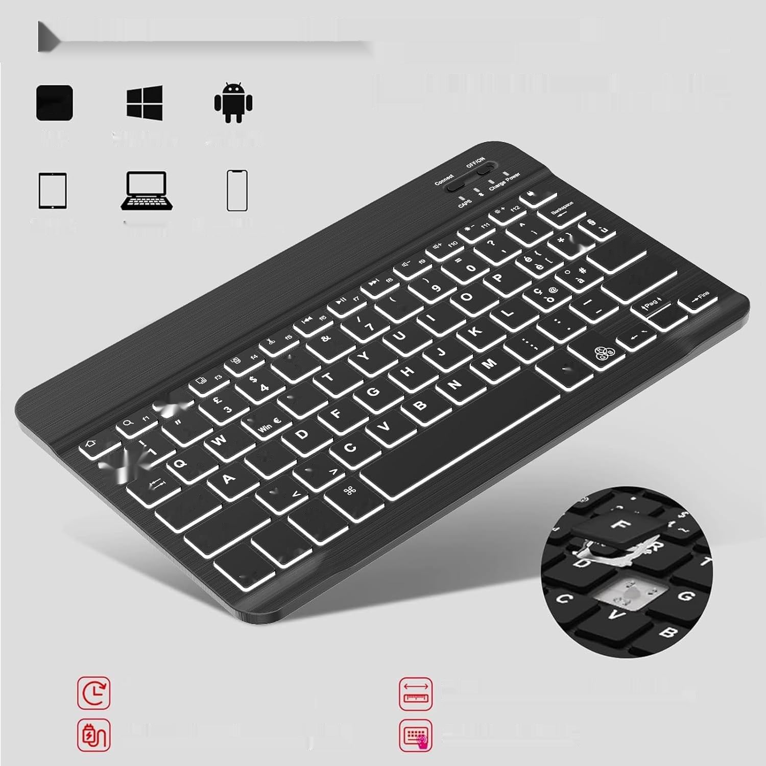 Etui FOGARI z klawiaturą Bluetooth dla Galaxy Tab S9 FE 10.9&quot;, czarne.