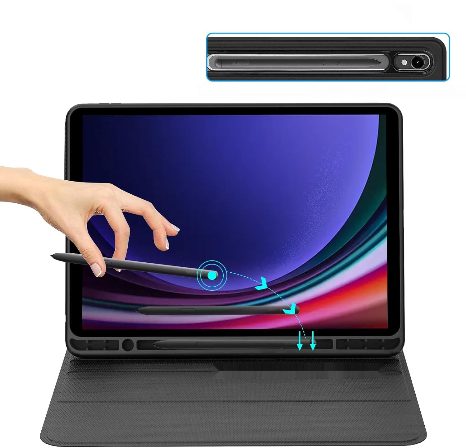 Etui FOGARI z klawiaturą Bluetooth dla Galaxy Tab S9 FE 10.9&quot;, czarne.
