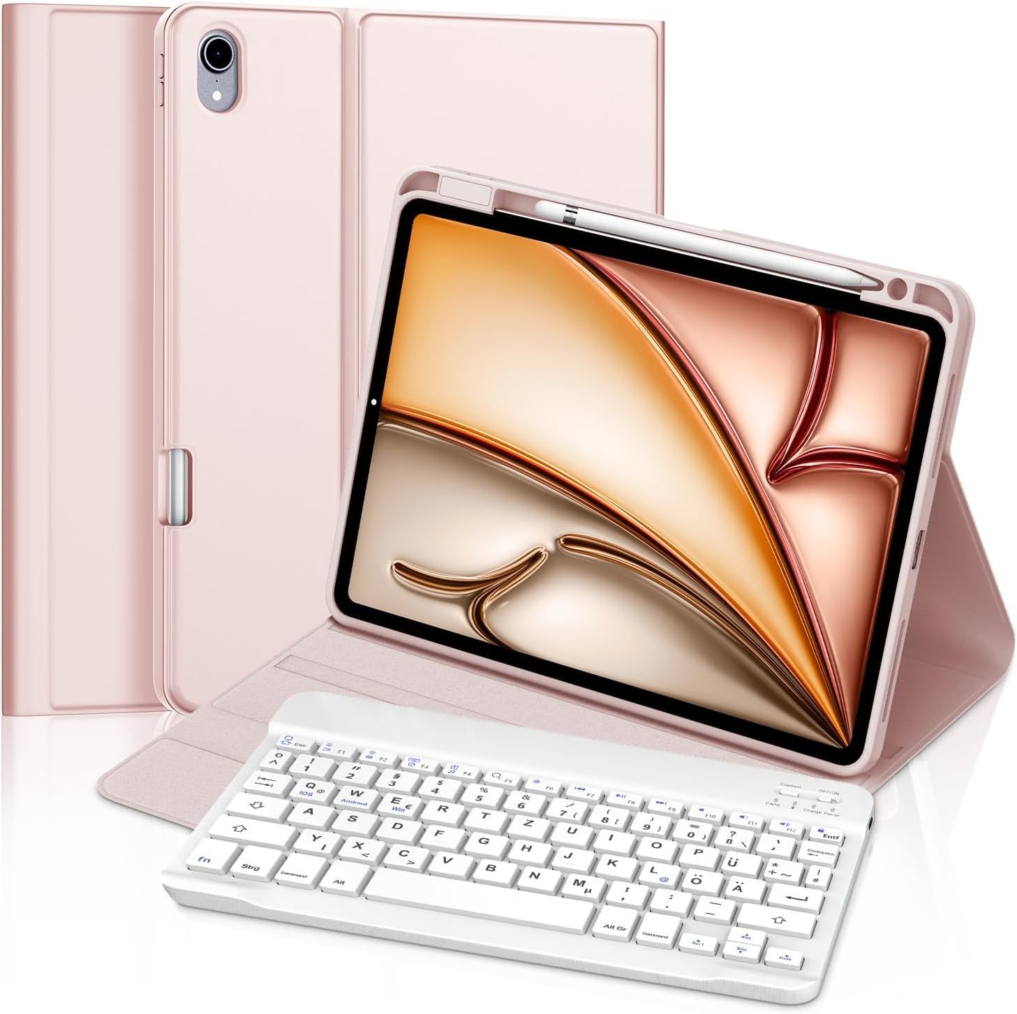 Etui FOGARI z klawiaturą dla Air 11 cali M3/M2, różowy