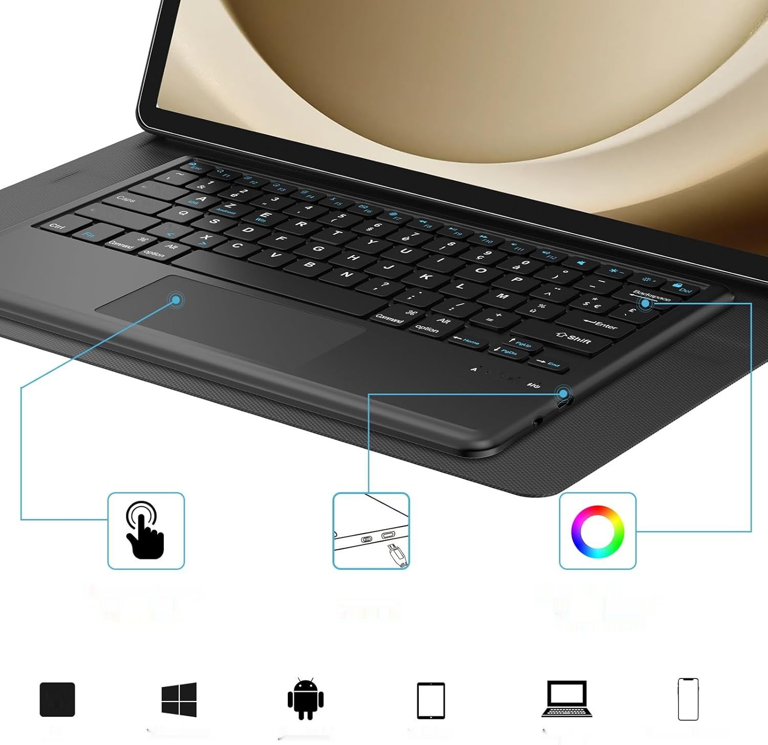 FOGARI Etui na klawiaturę z touchpadem do Galaxy Tab S9 Ultra