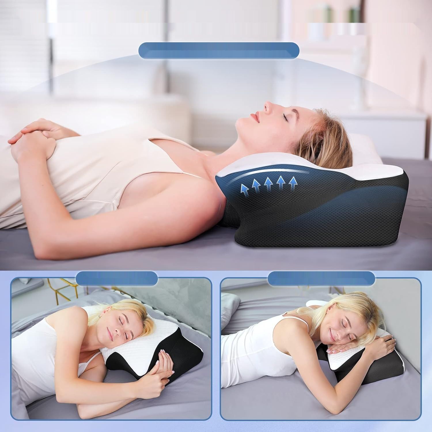 SAHEYER ergonomiczna poduszka na szyję, piankowa, ortopedyczna (czarna)