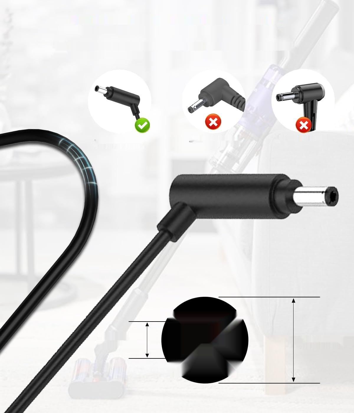 VUOHOEG Kabel ładujący do V8 Ładowarka 26,1 V Zasilacz do  V8 V7 V6