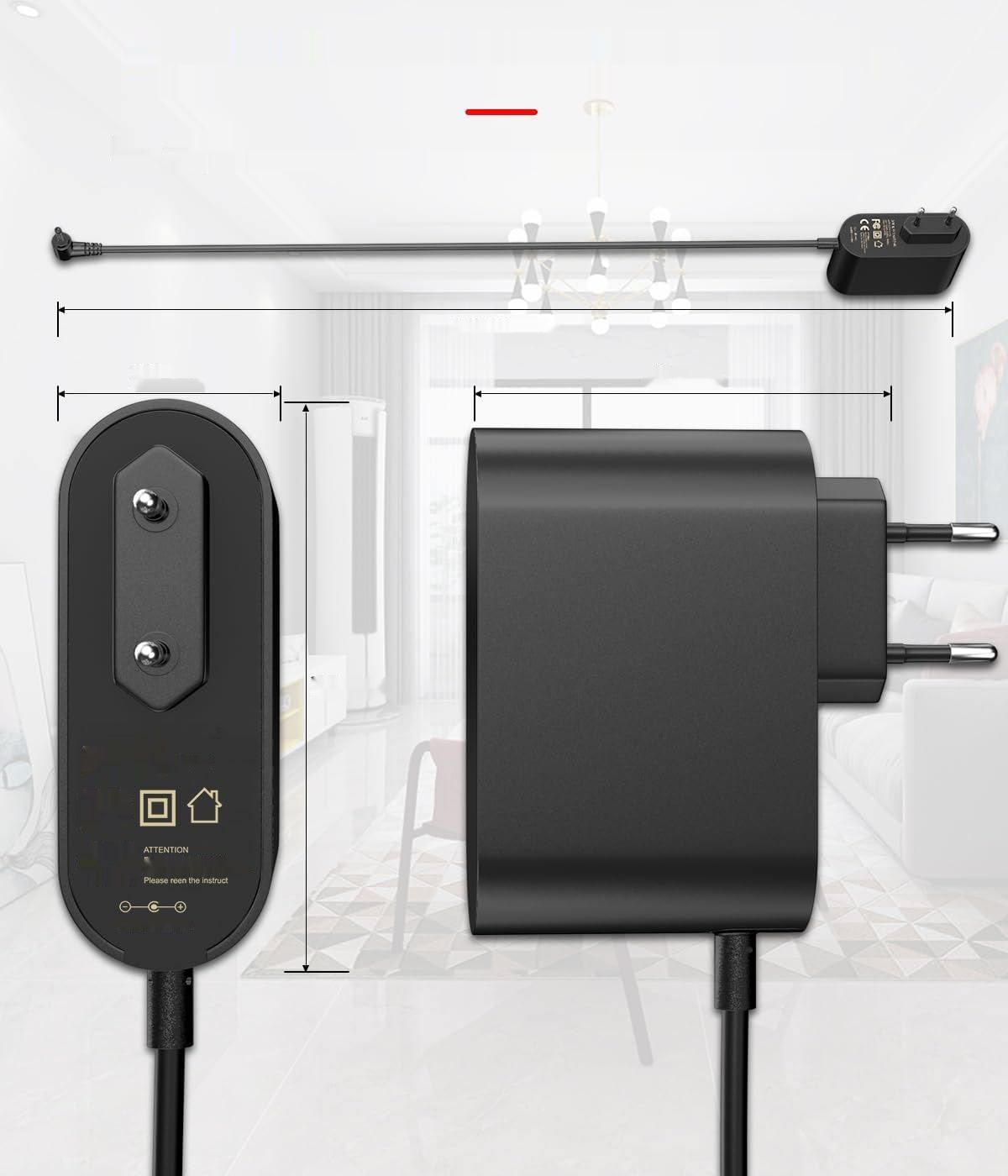 VUOHOEG Kabel ładujący do V8 Ładowarka 26,1 V Zasilacz do  V8 V7 V6