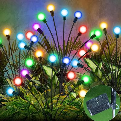 GCMacau Lampy Solarne Zewnętrzne, 40 LED, IP65, Wielokolorowe (3 Sztuki)