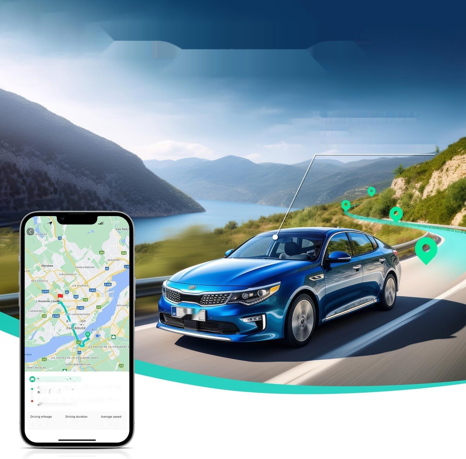 BOTSLAB Kamera Samochodowa Przednia Tylna 4K Dash Cam GPS z WiFi