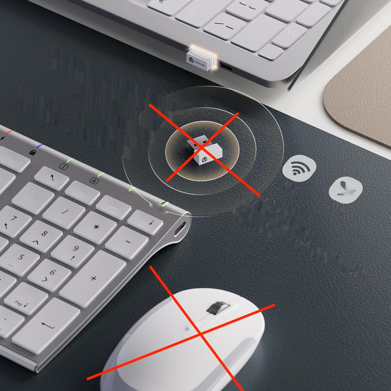 Bezprzewodowa klawiatura i mysz iClever 2.4G