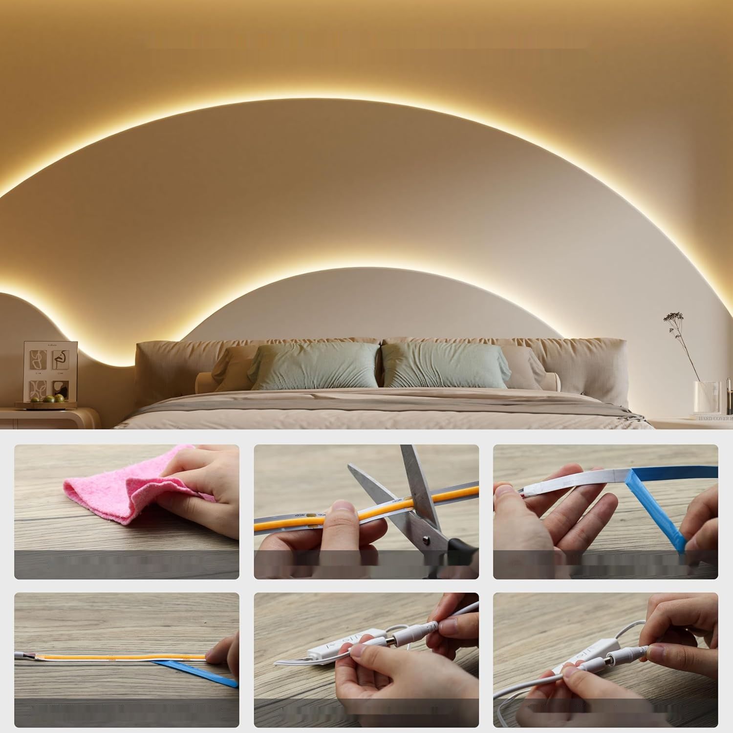 PAUTIX COB LED Strip Ciepła biel 2700 K, 3 m 480 LED/m, ściemnialna.